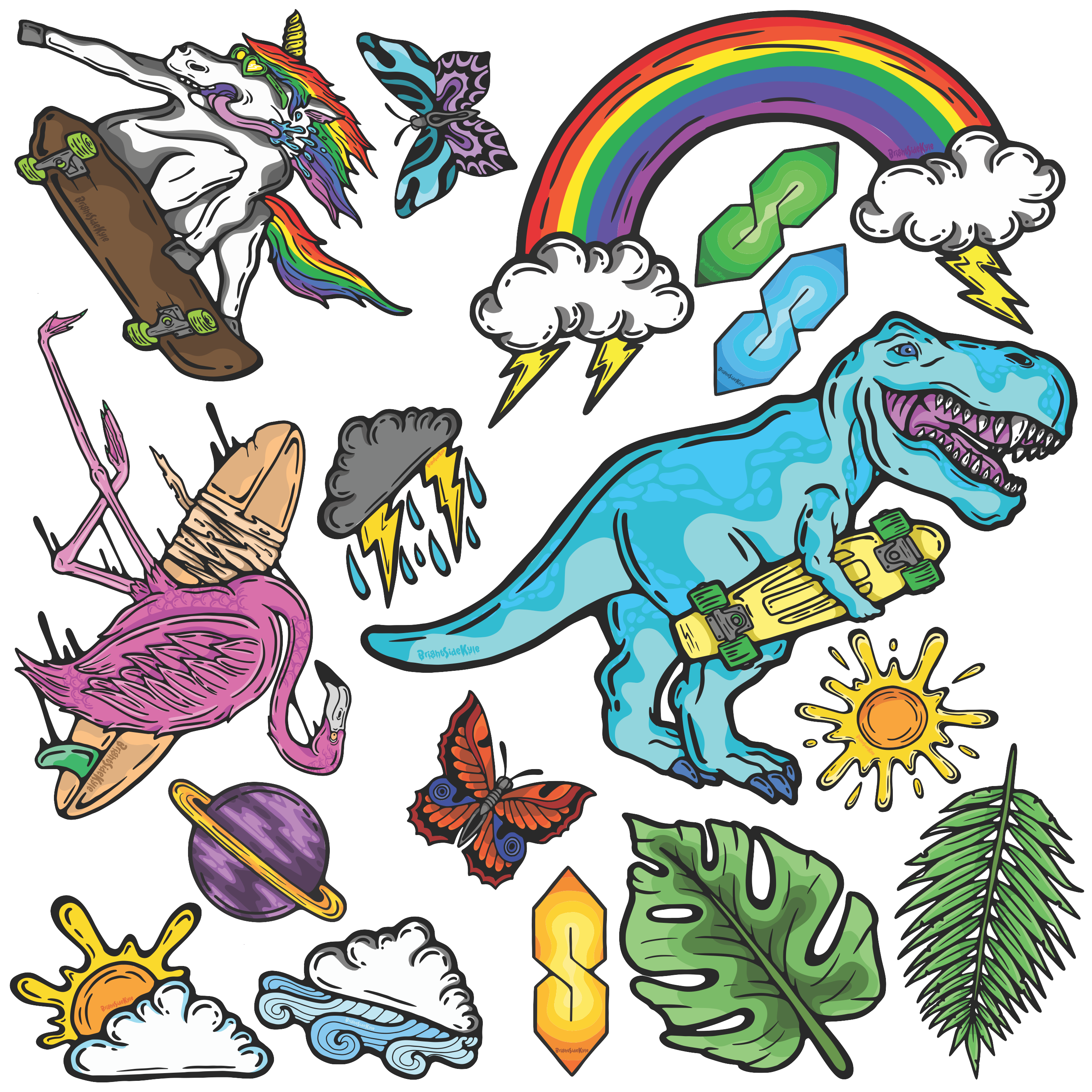 Wall Art Decal - Colourful Set