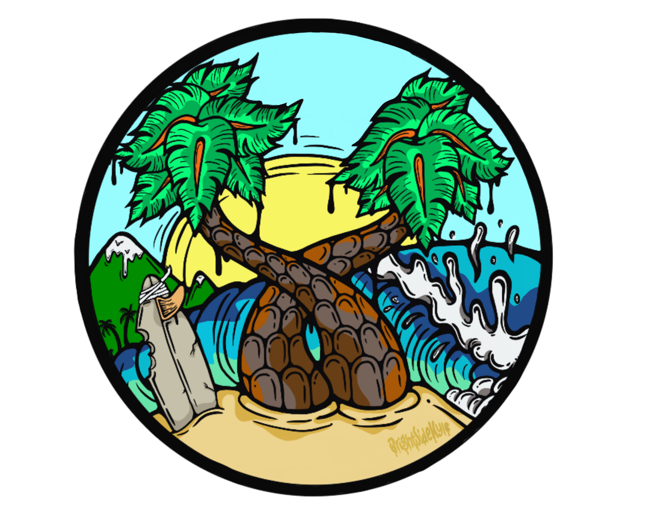 Wall Art Decal - Palm Tree Island