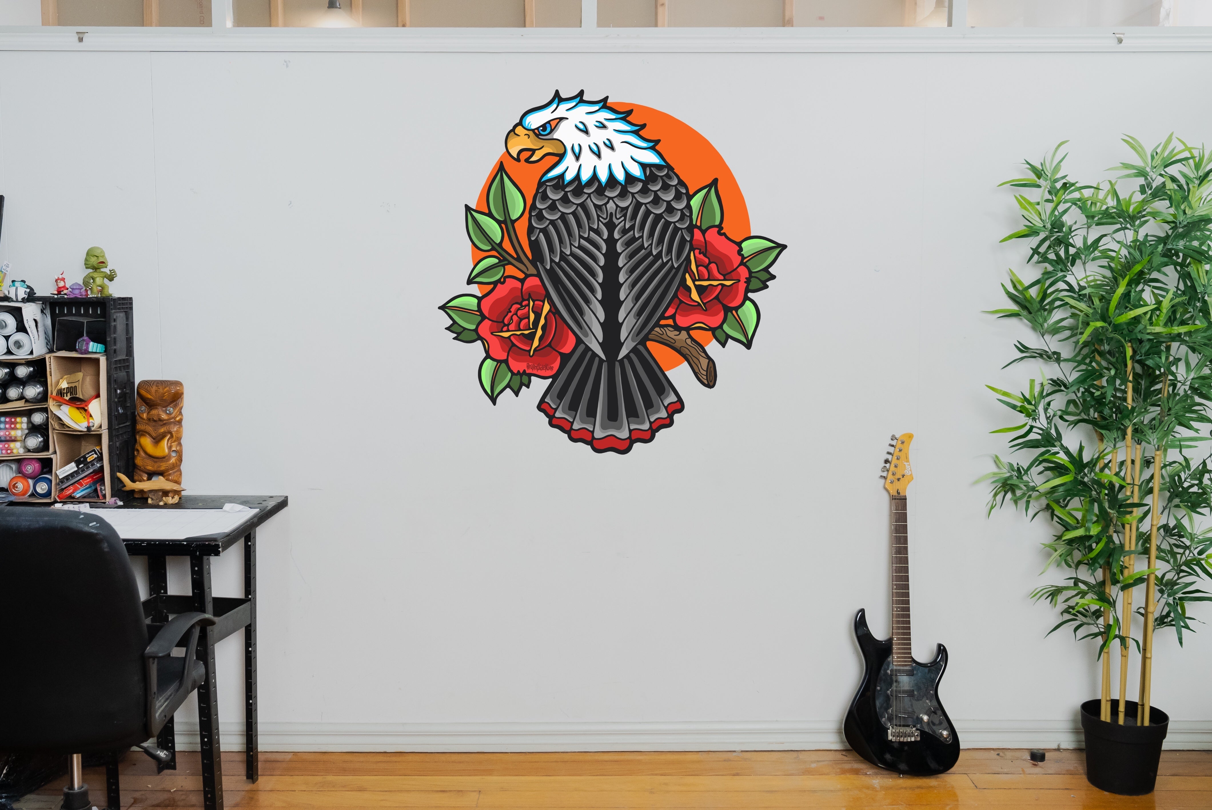 Wall Art Decal - Tattoo Eagle