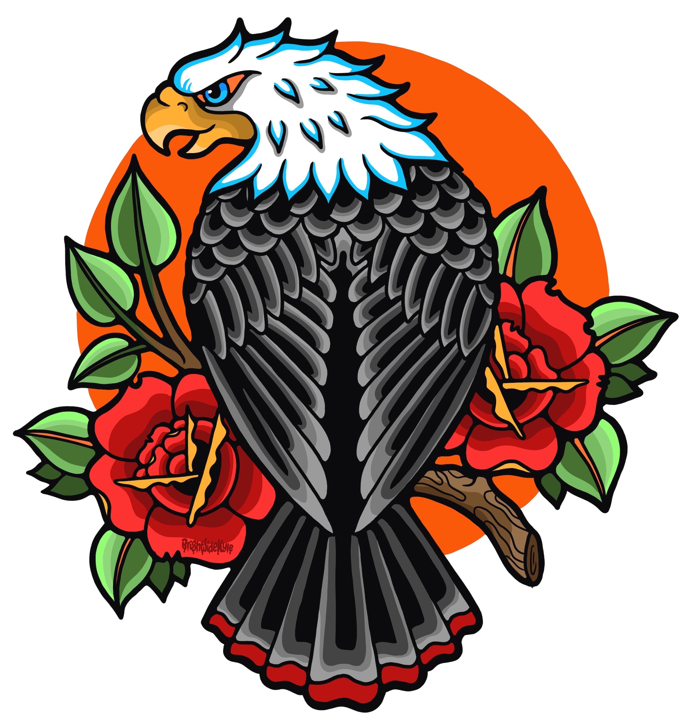 Wall Art Decal - Tattoo Eagle