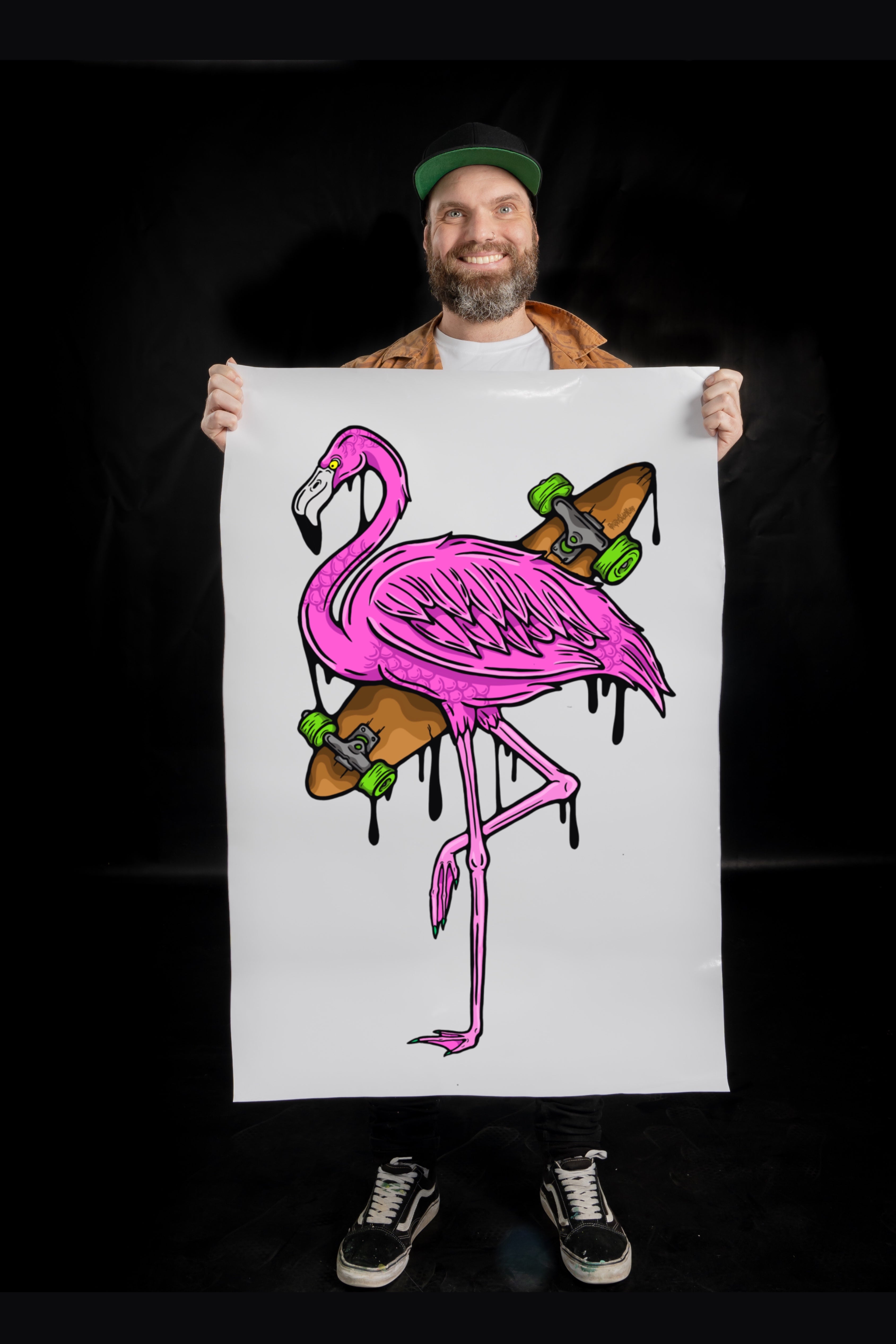 Wall Art Decal - Flamingo Skater