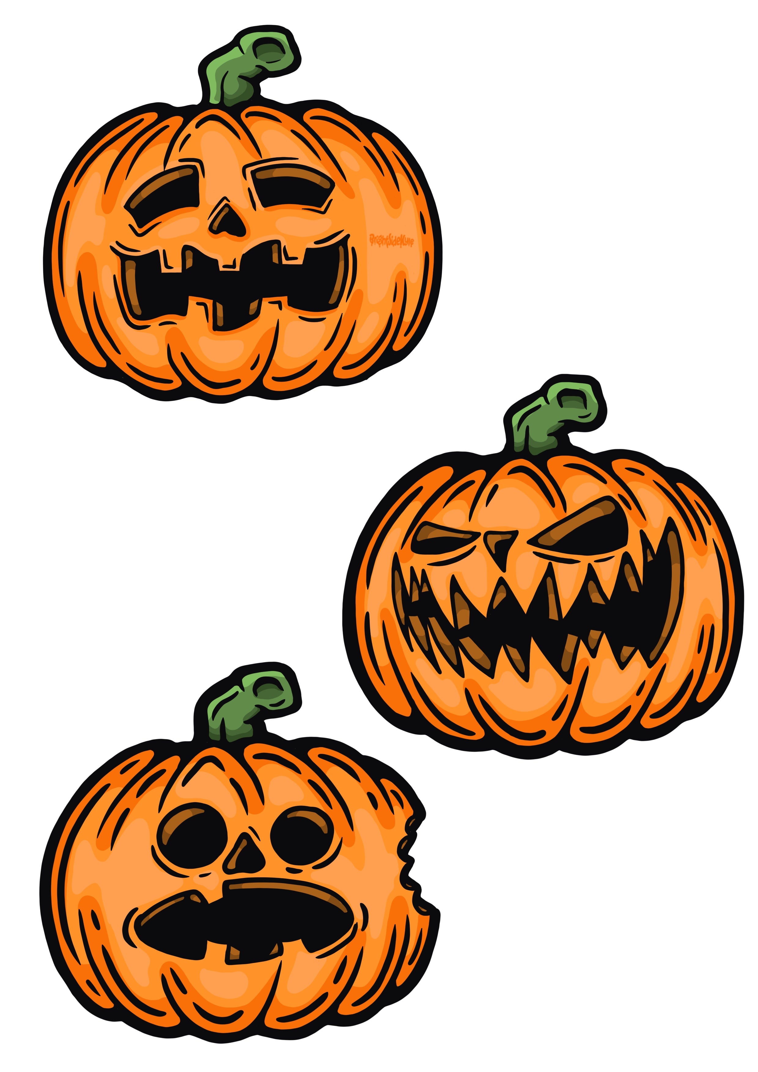 Wall Art Decal - Jack-o-Lantern Set