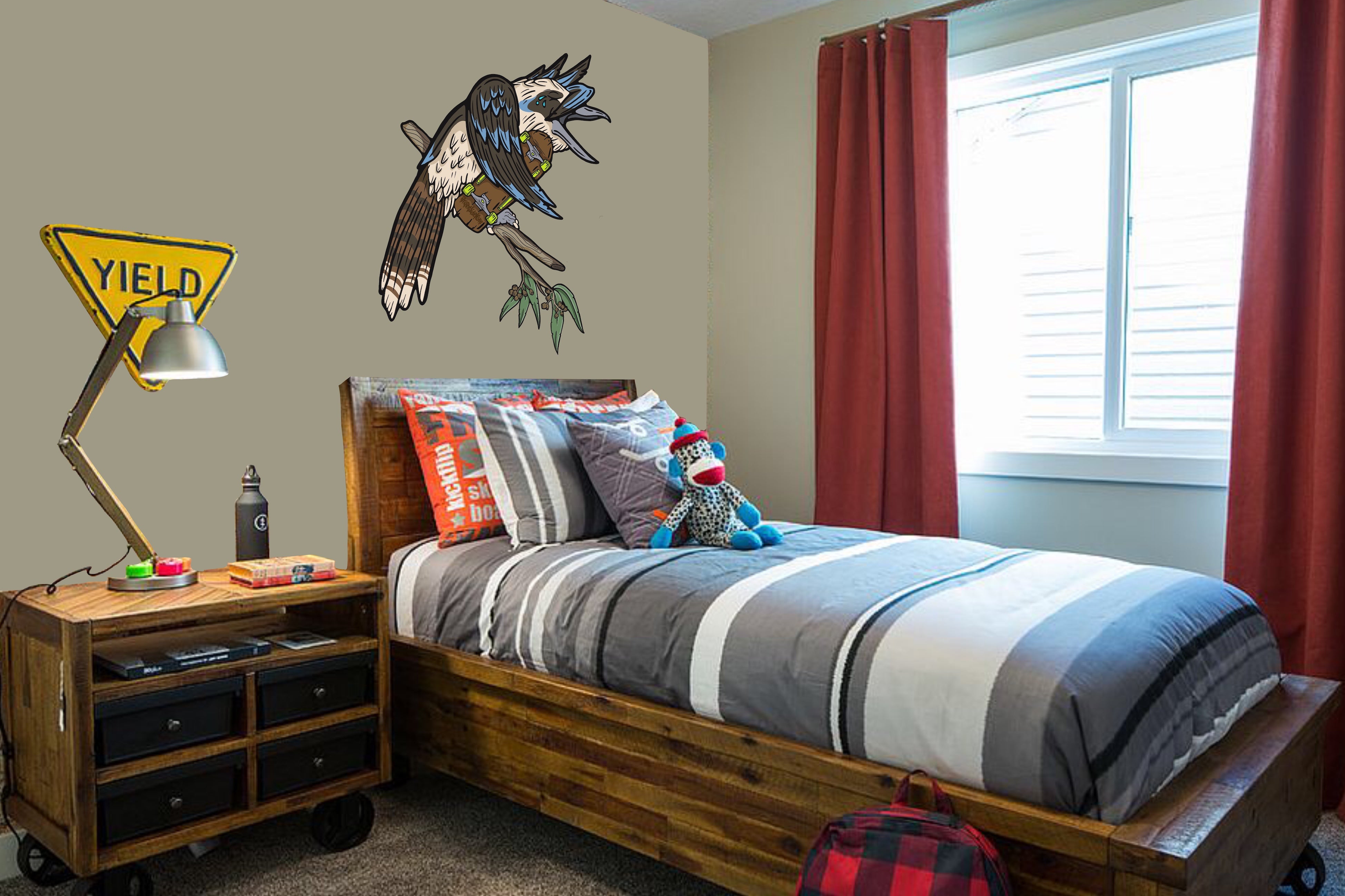 Wall Art Decal - Skater Kookaburra