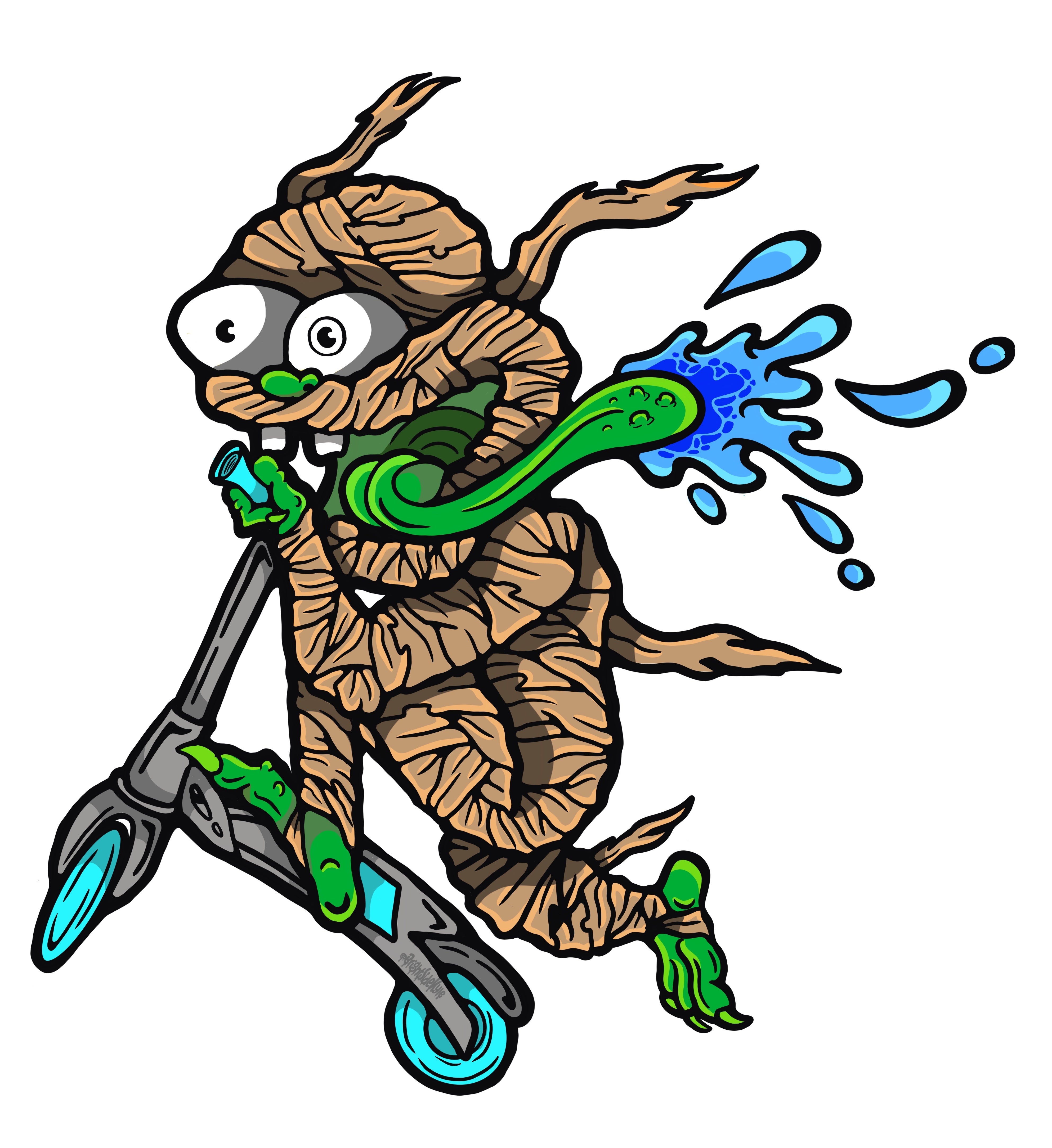Wall Art Decal - Lil' Monster Scooter