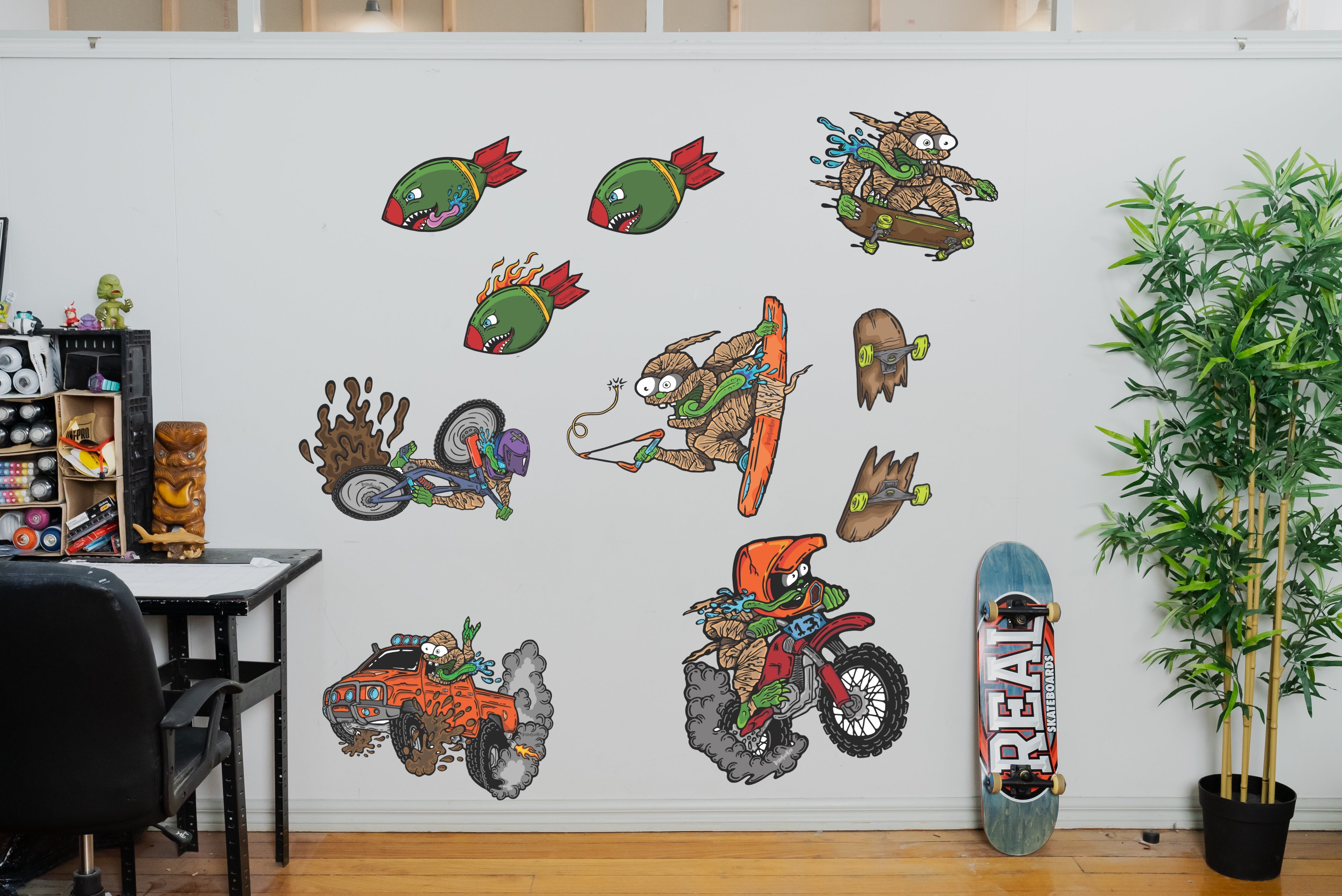 Wall Art Decal - Monster Set 2