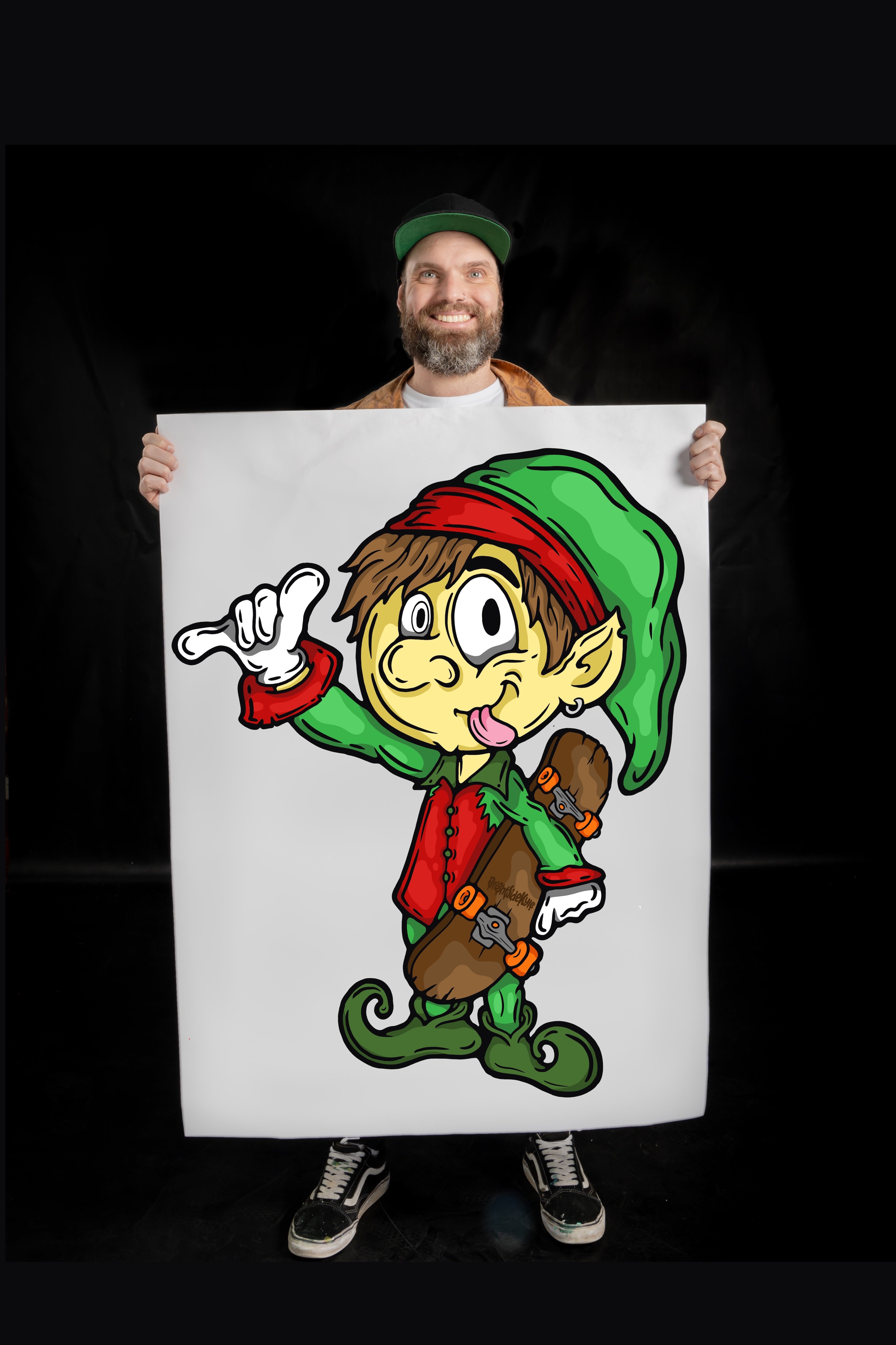 Wall Art Decal - Christmas Skater Elf