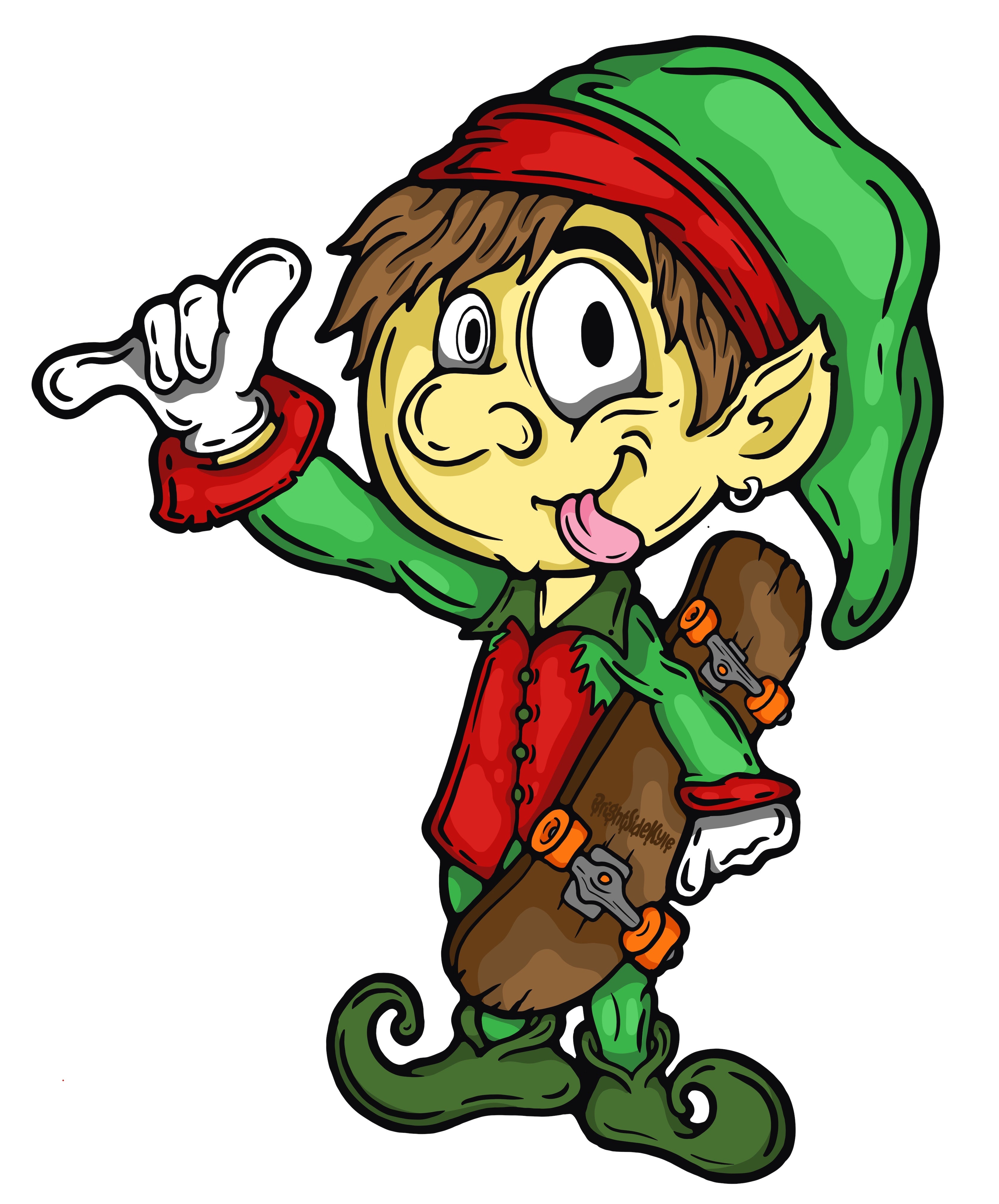 Wall Art Decal - Christmas Skater Elf
