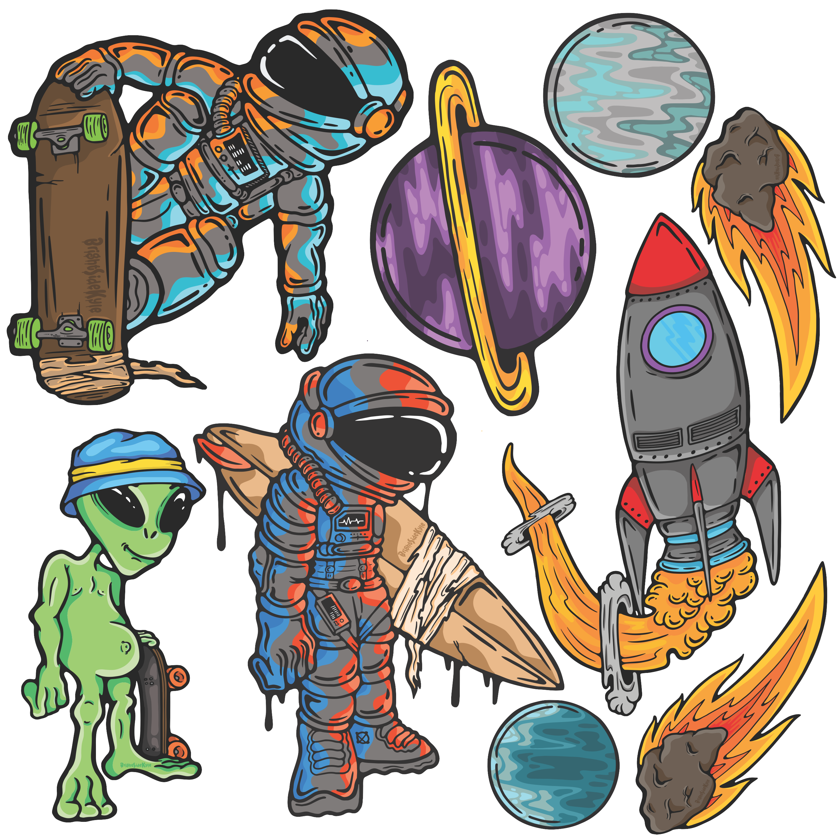 Wall Art Decal - Space Set 1