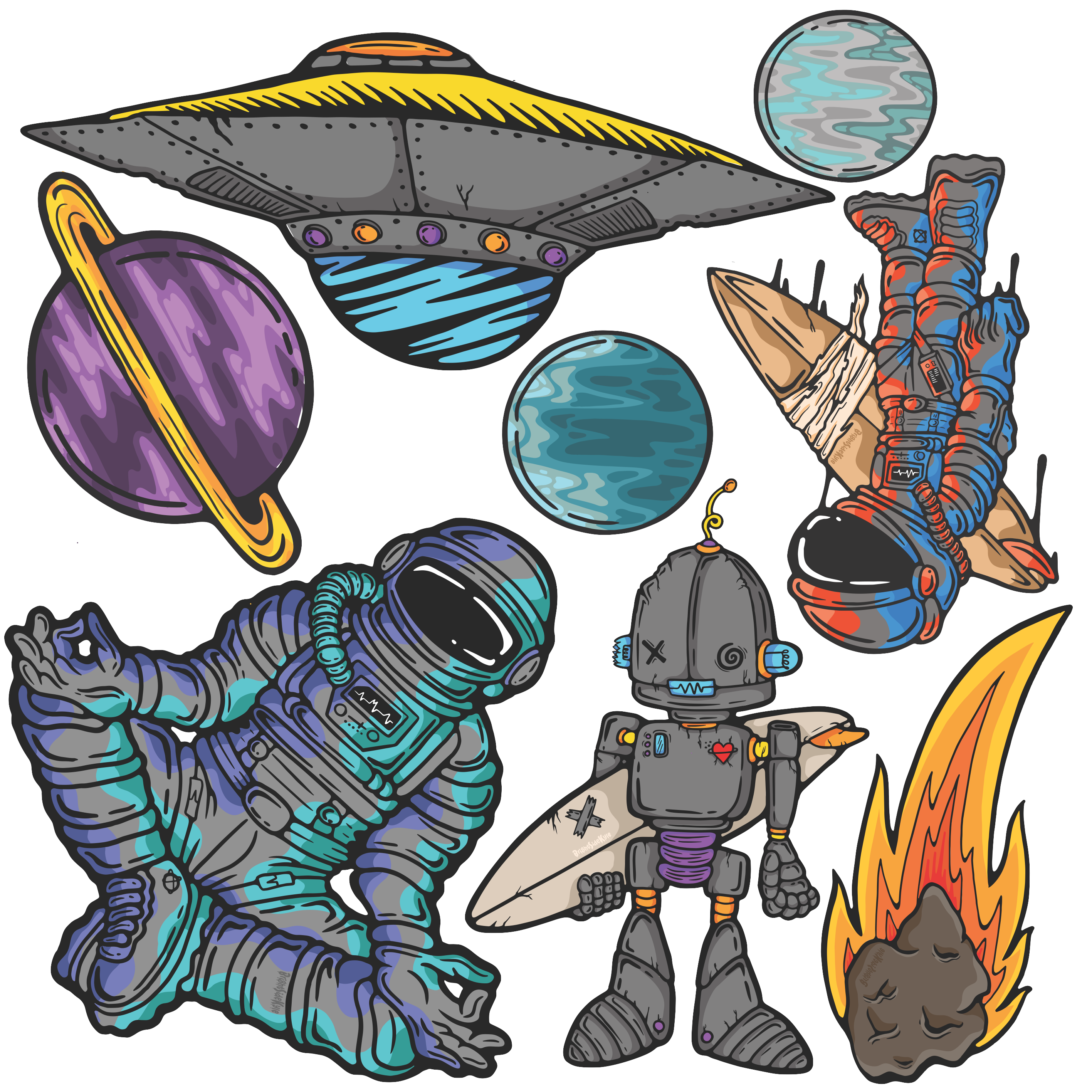 Wall Art Decal - Space Set 2