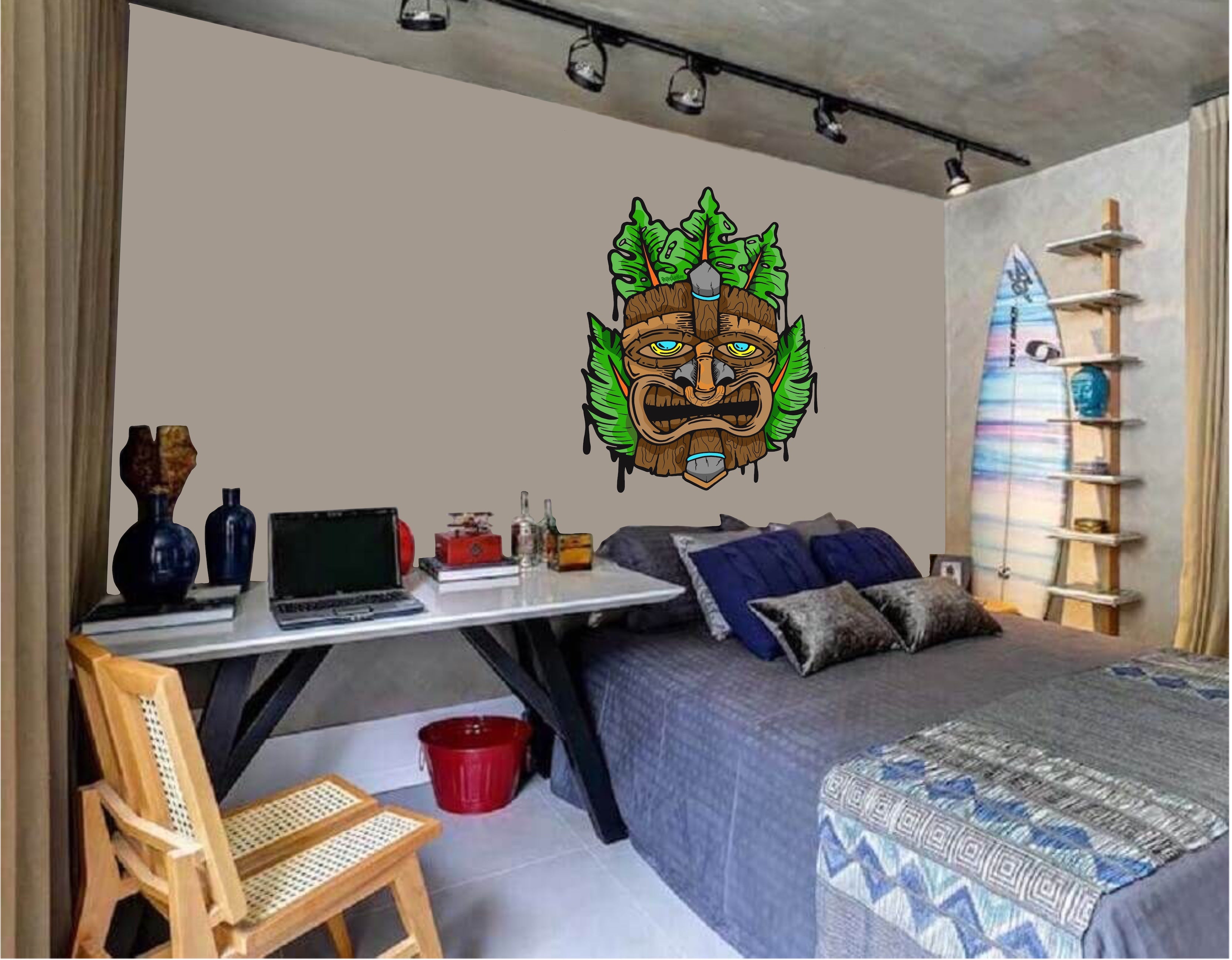 Wall Art Decal - Tropical Tiki