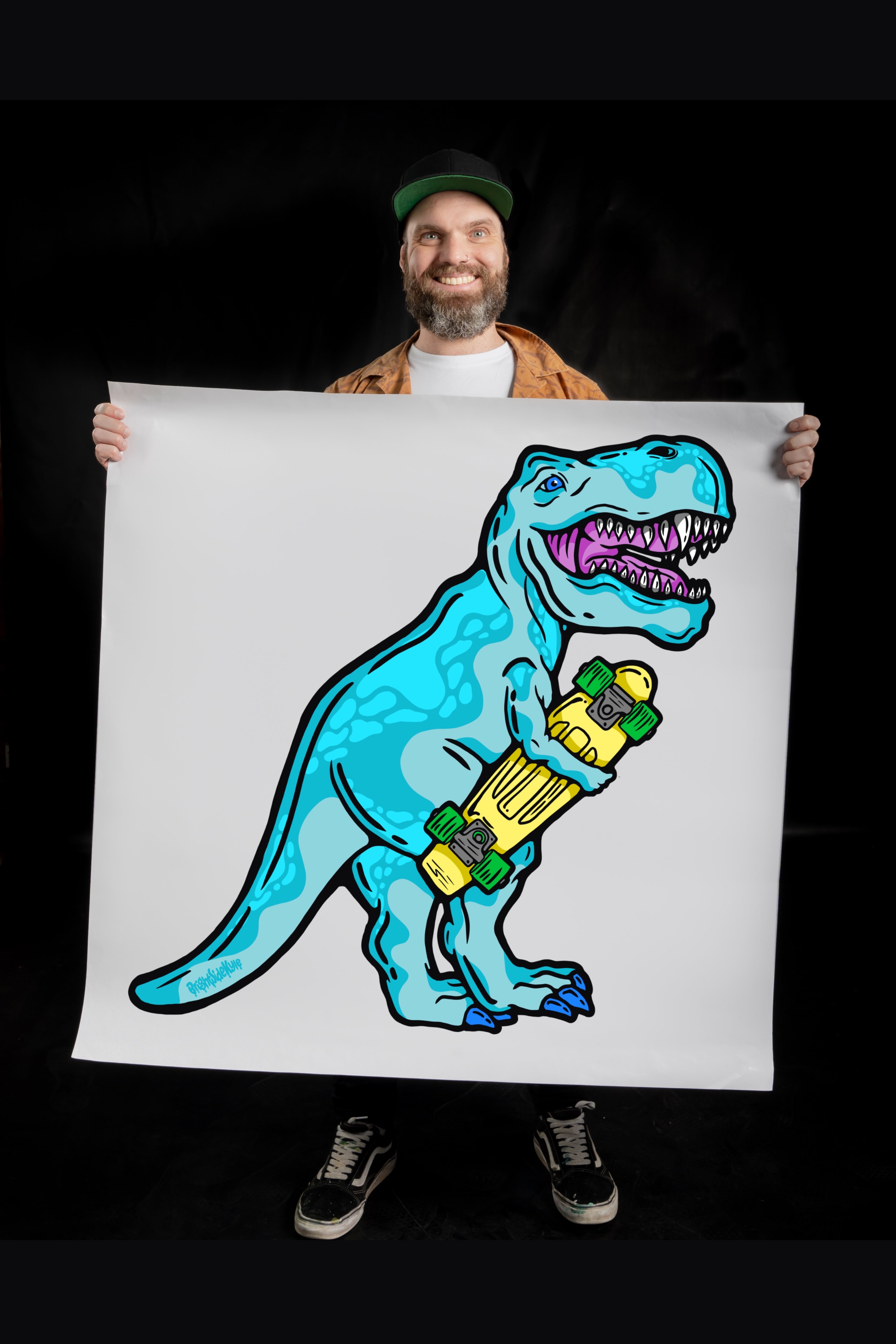 Wall Art Decal - Penny board T.Rex
