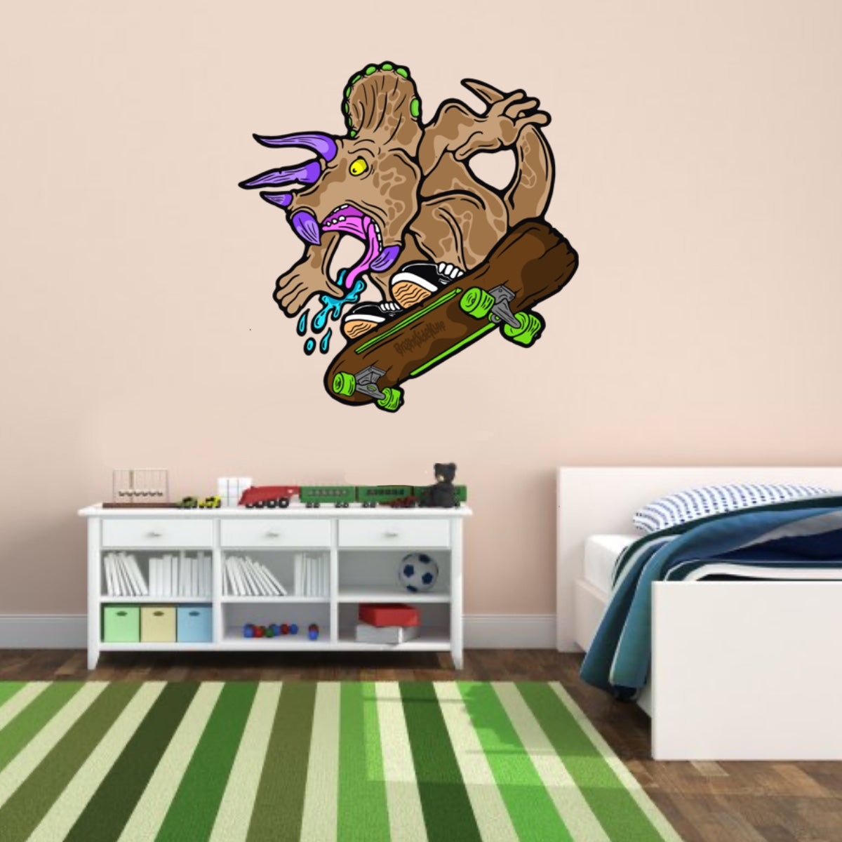 Wall Art Decal - Triceratops Skater