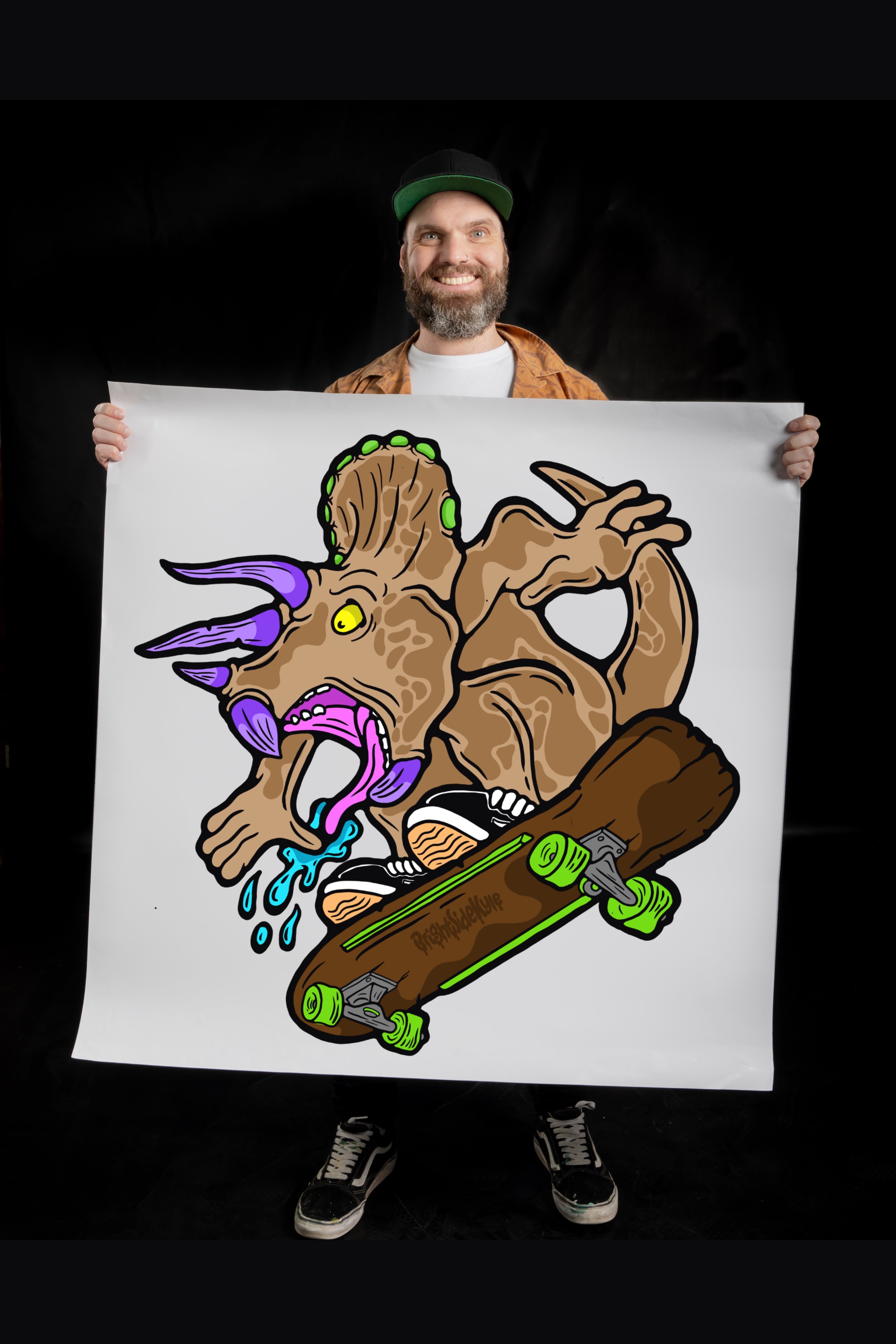 Wall Art Decal - Triceratops Skater