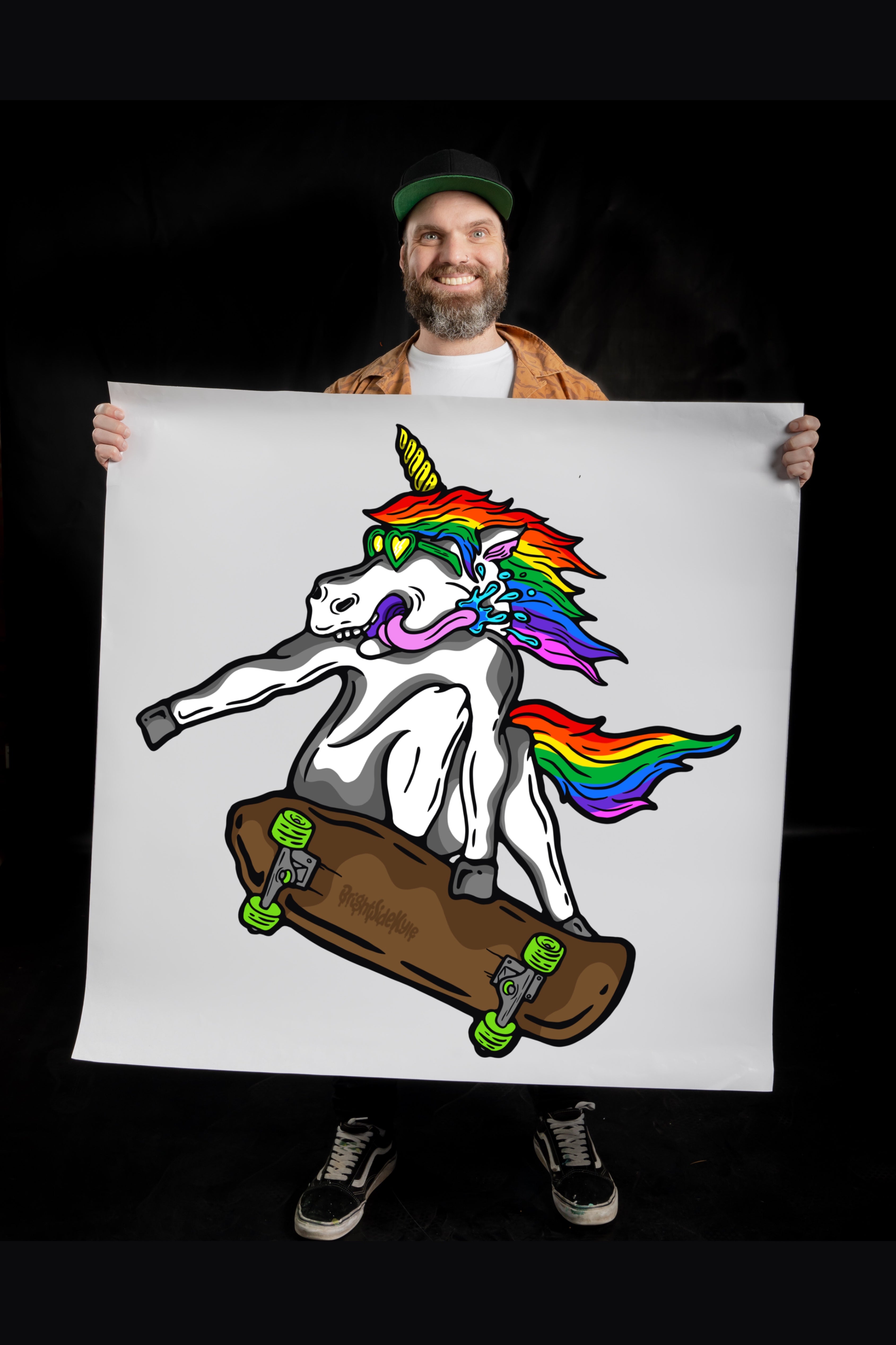Wall Art Decal - Skateboarding Unicorn