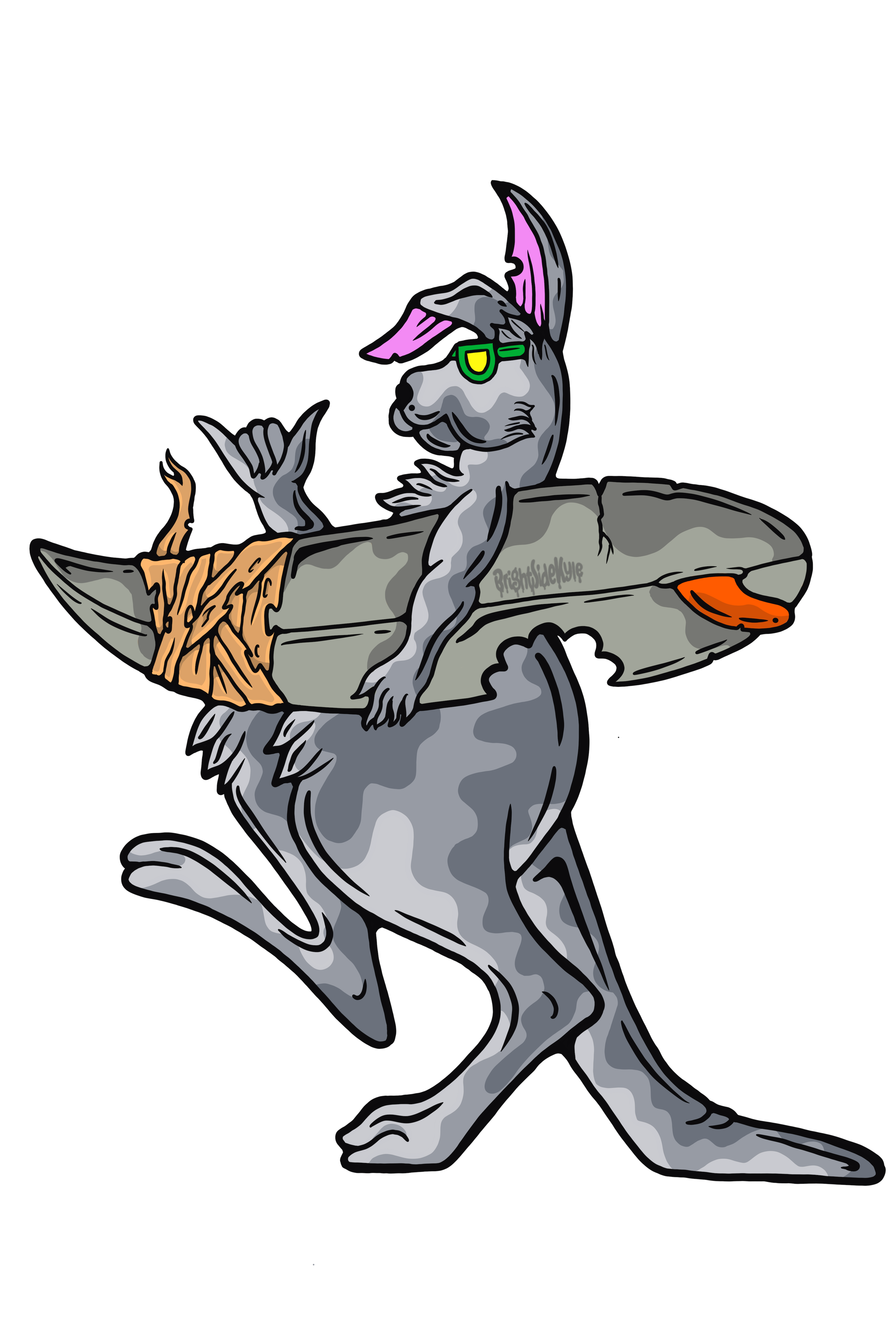 Wall Art Decal - Surfing Kangaroo