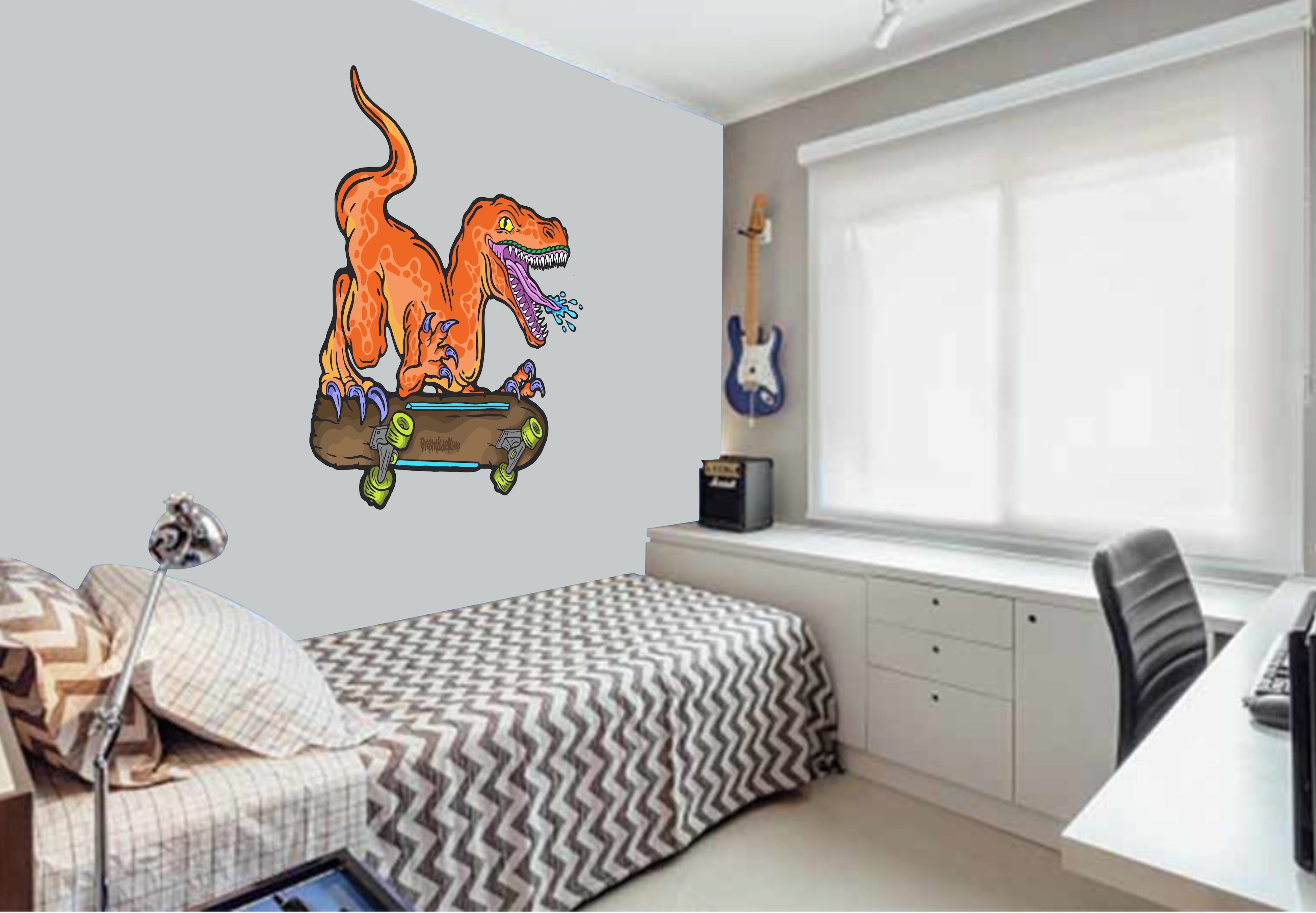 Wall Art Decal - Raptor Skater