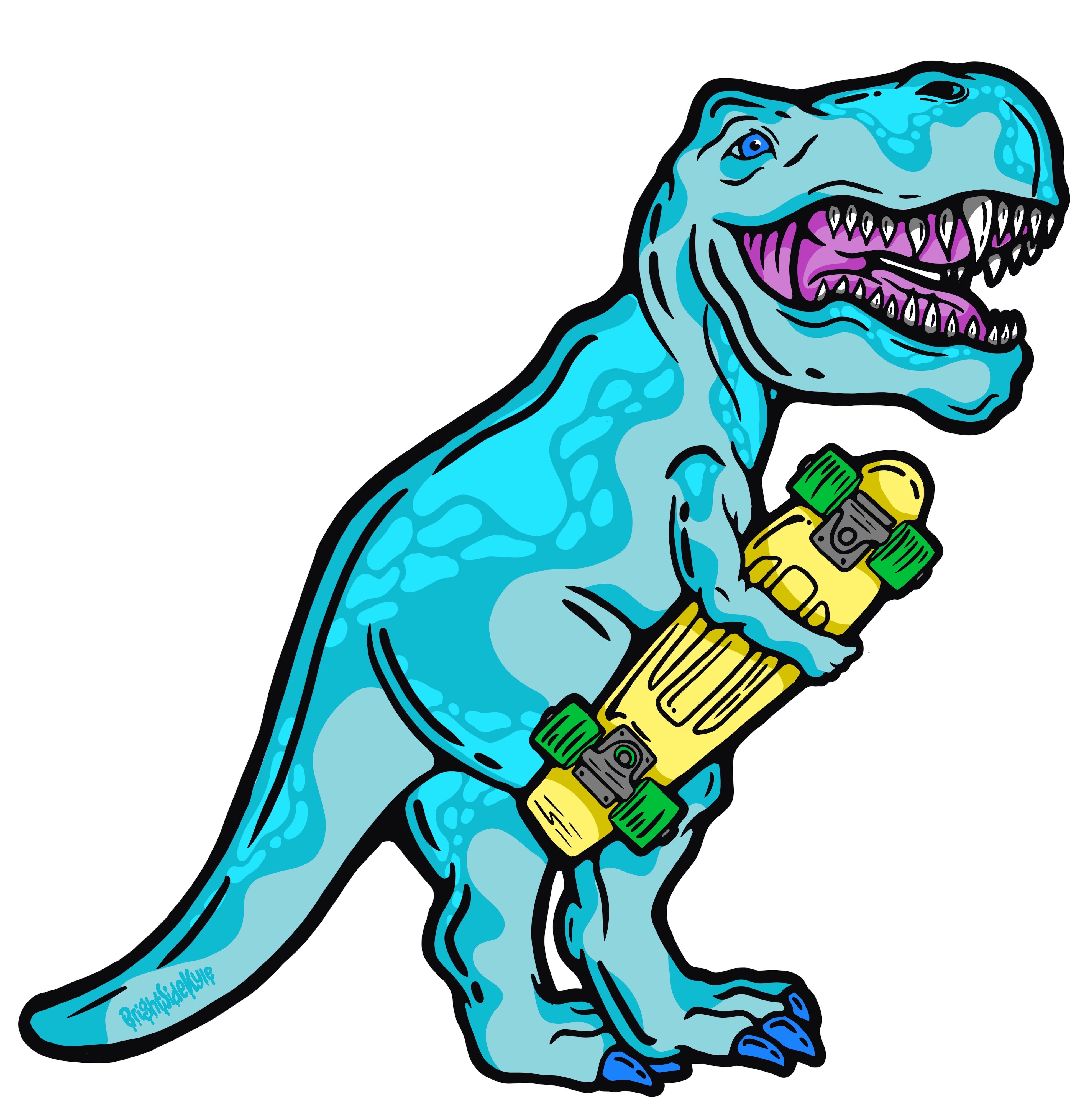 Wall Art Decal - Penny board T.Rex