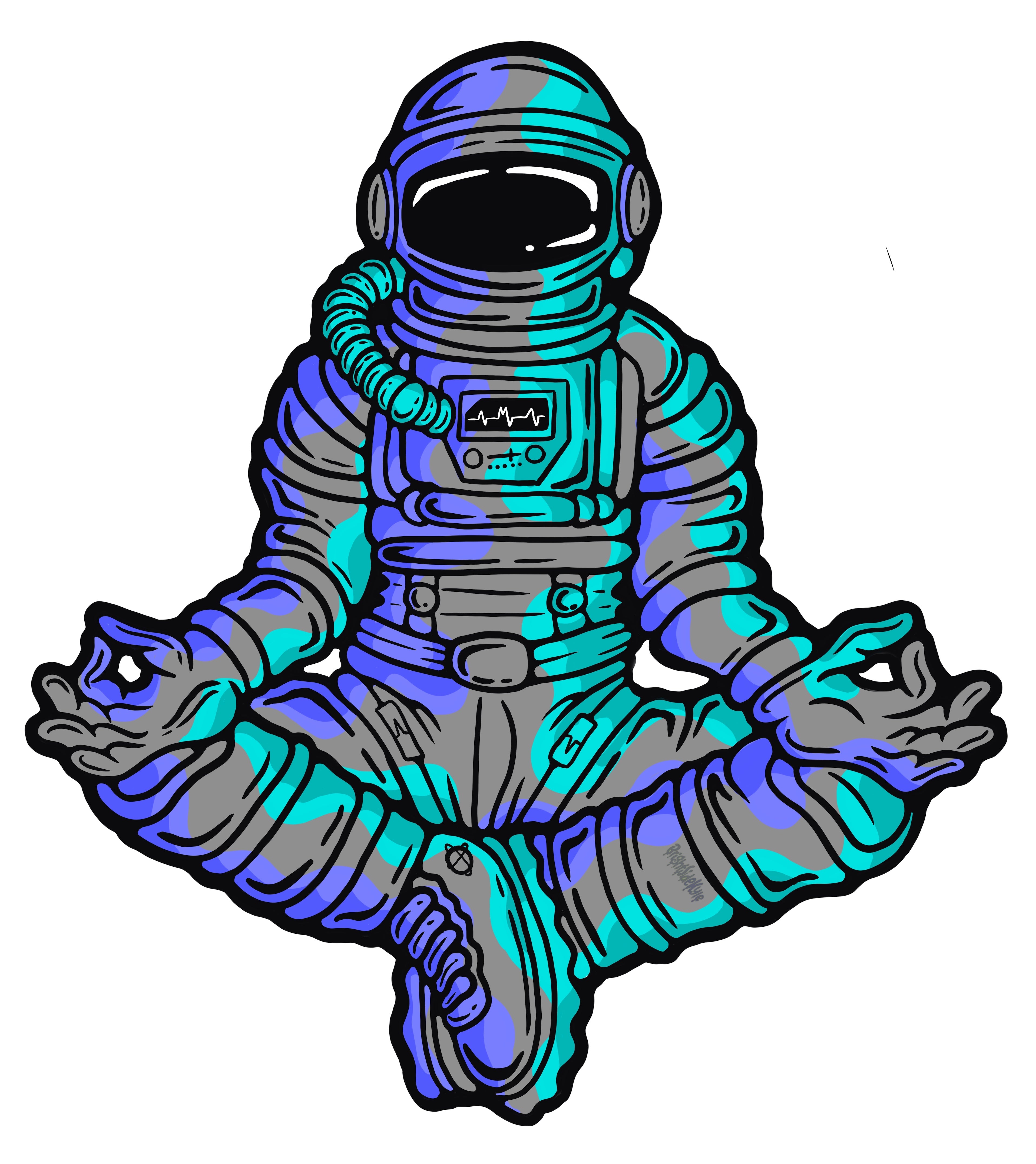 Wall Art Decal - Meditating Astronaut