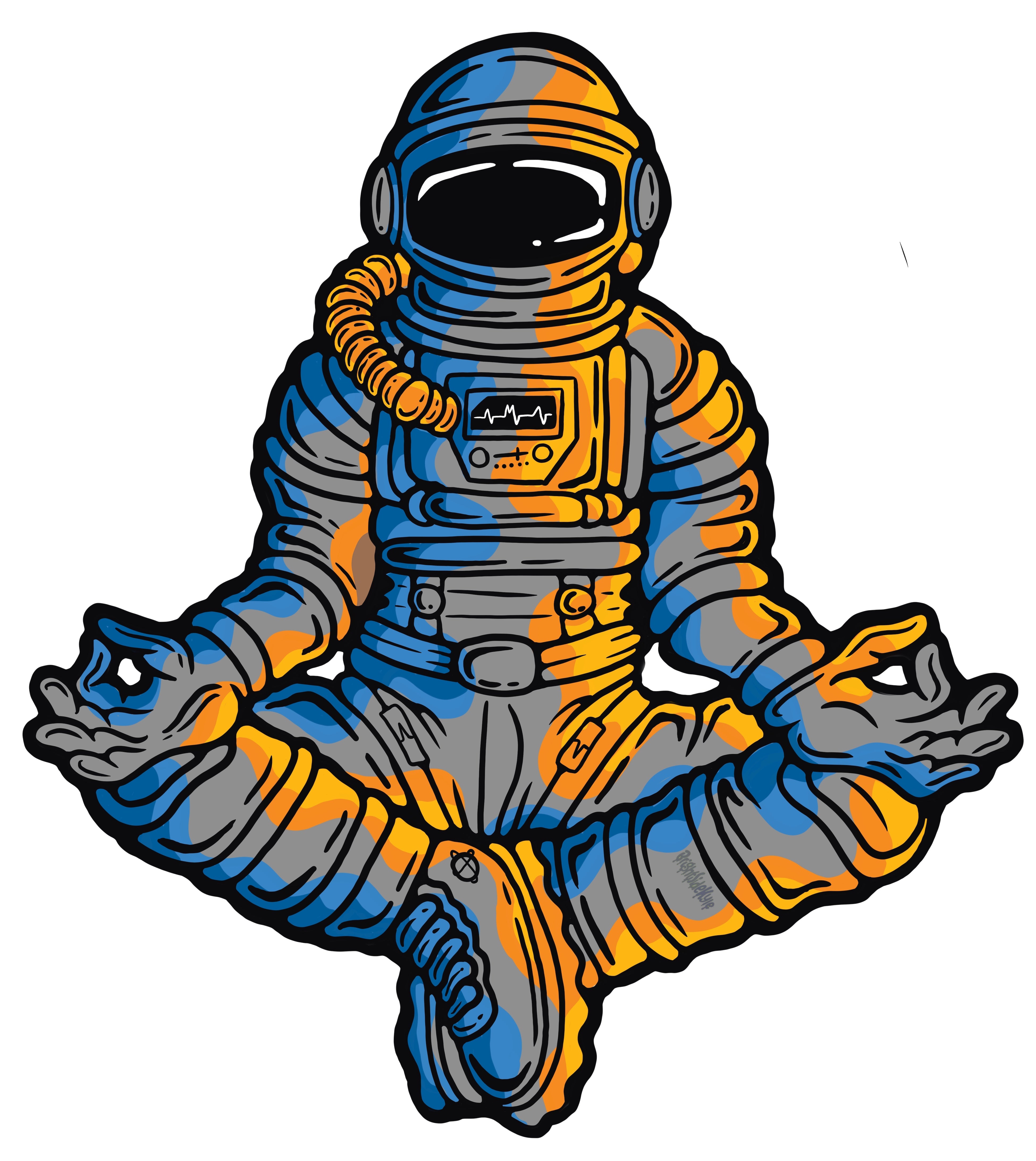 Wall Art Decal - Meditating Astronaut