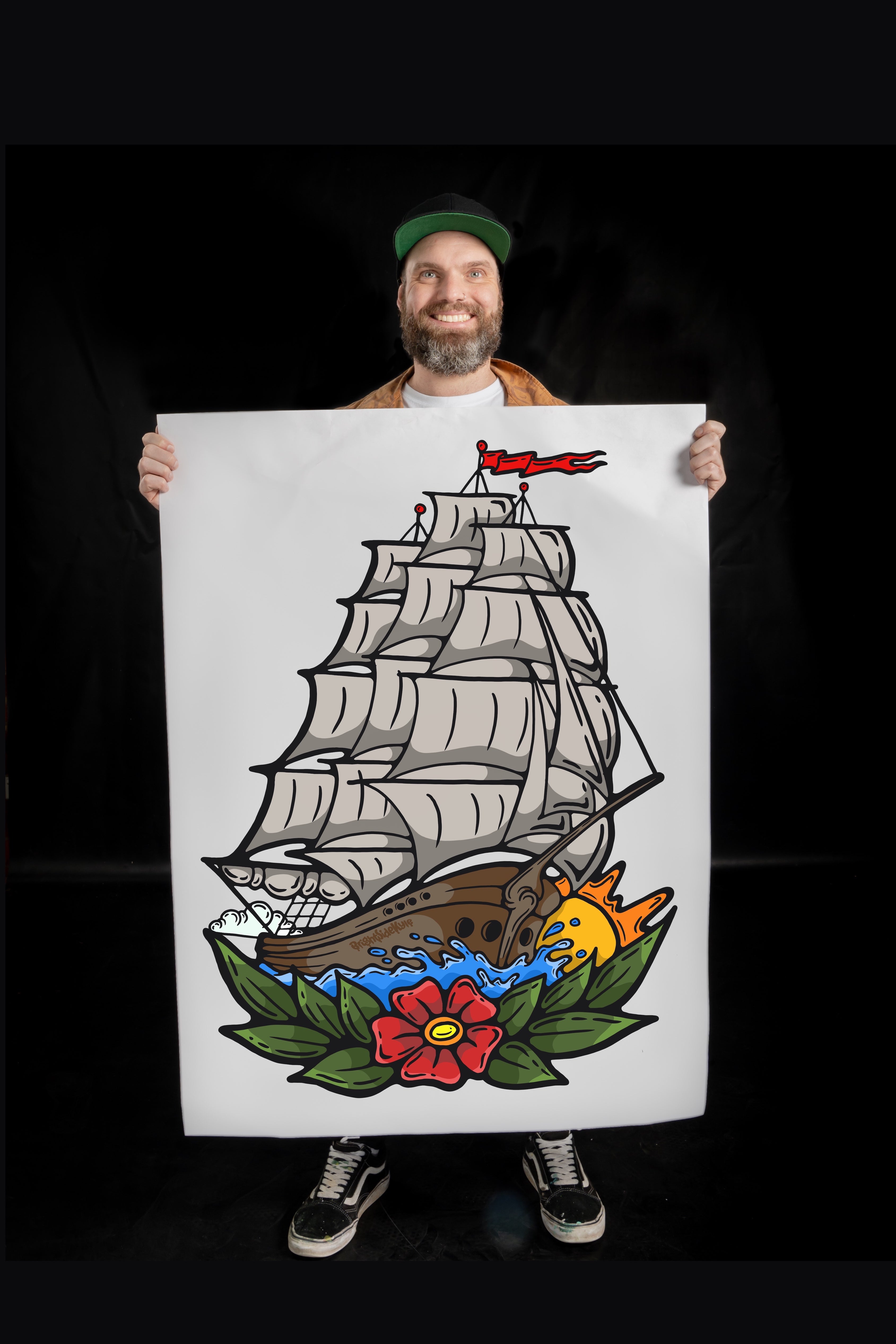 Wall Art Decal - Tattoo Sailor Ship