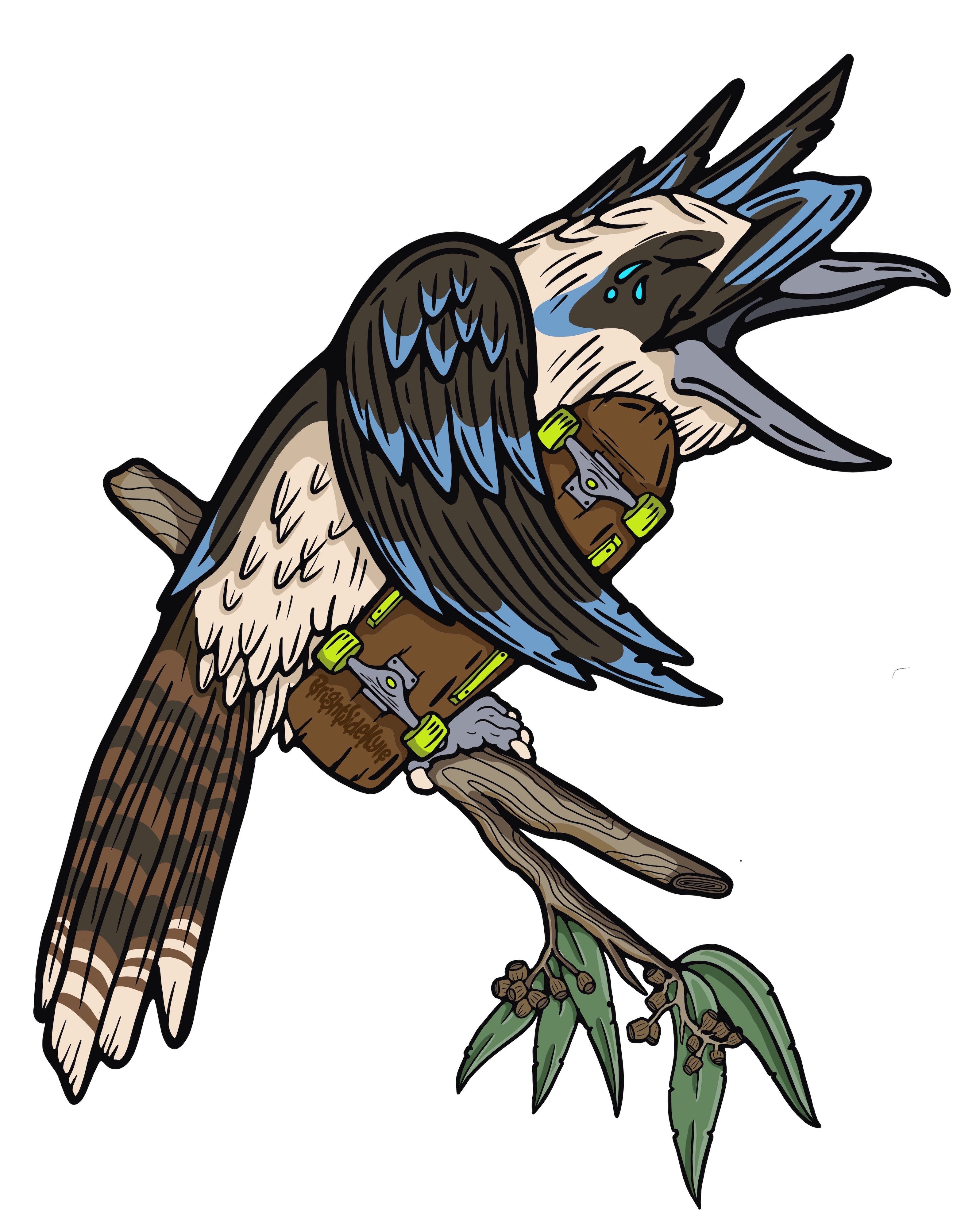 Wall Art Decal - Skater Kookaburra
