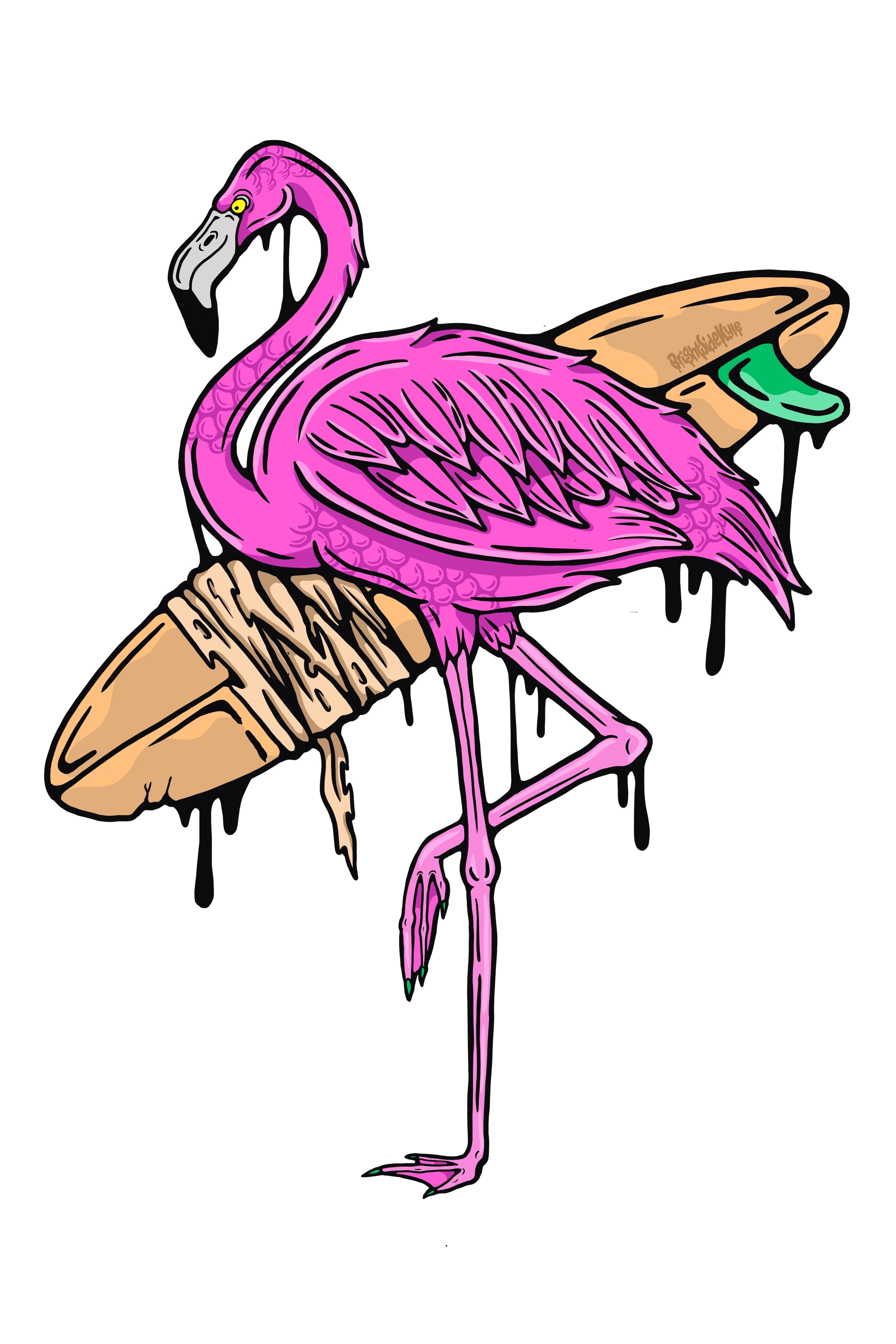 Wall Art Decal - Funky Flamingo