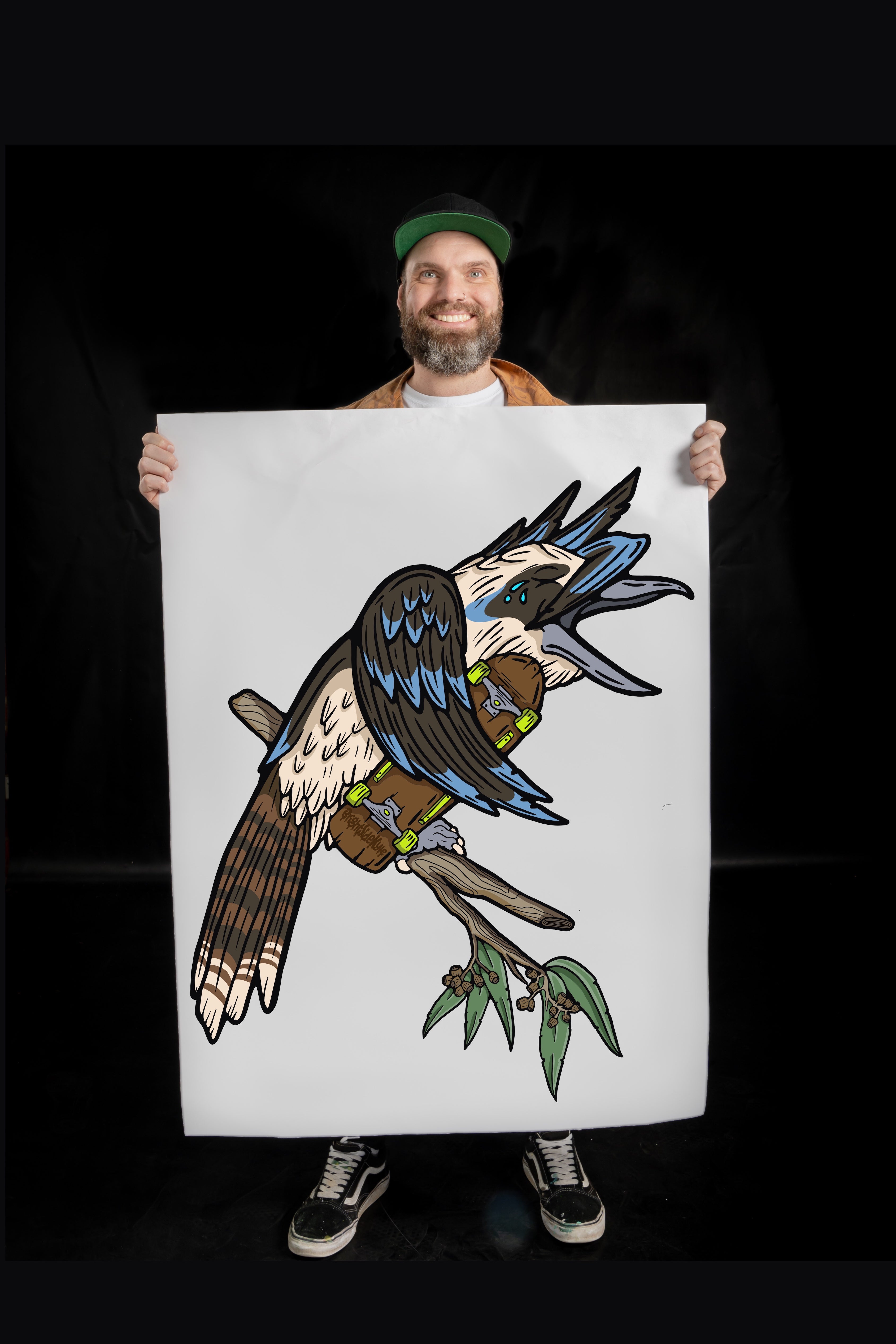Wall Art Decal - Skater Kookaburra