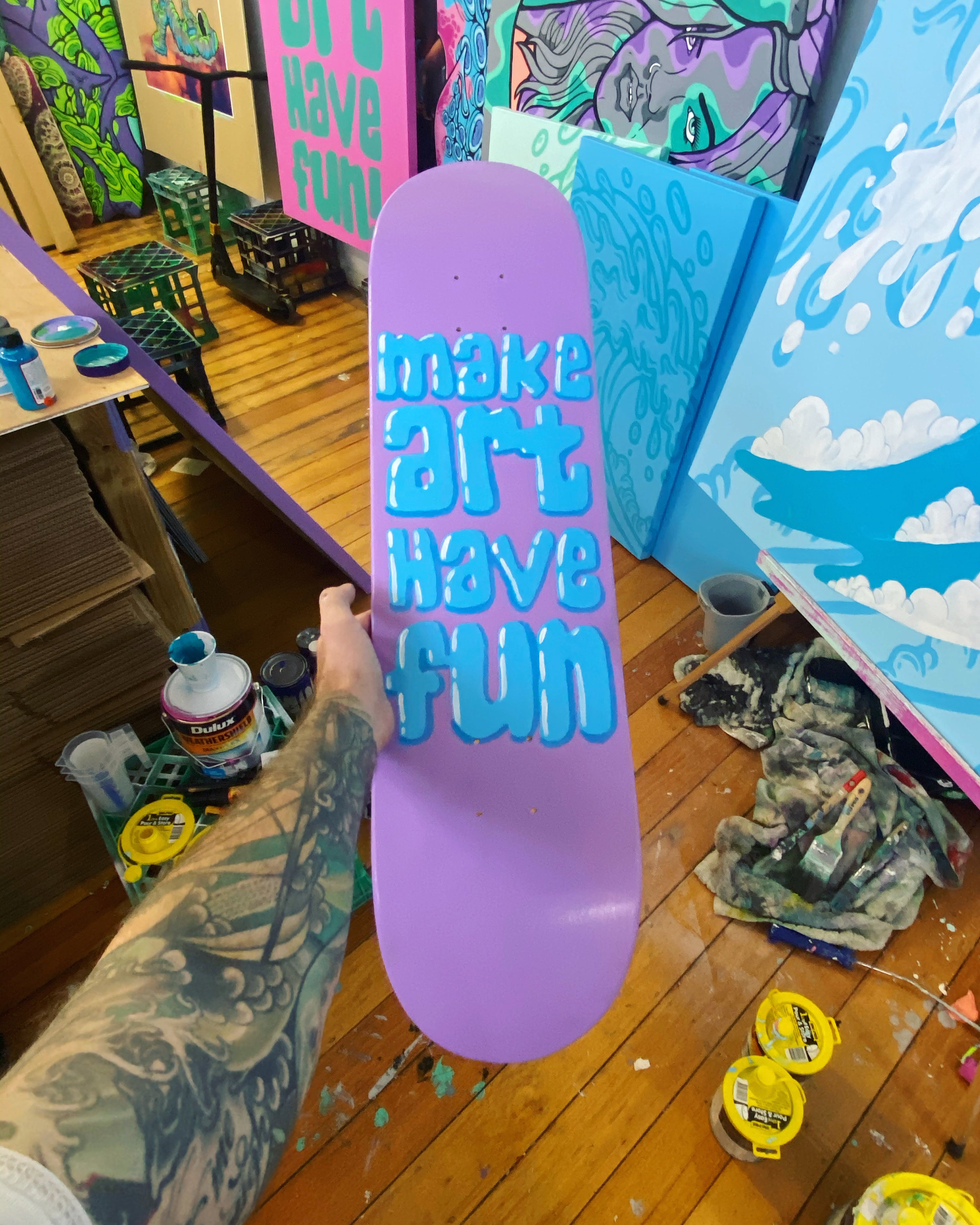 Original: Make Art, Have Fun skateboard art
