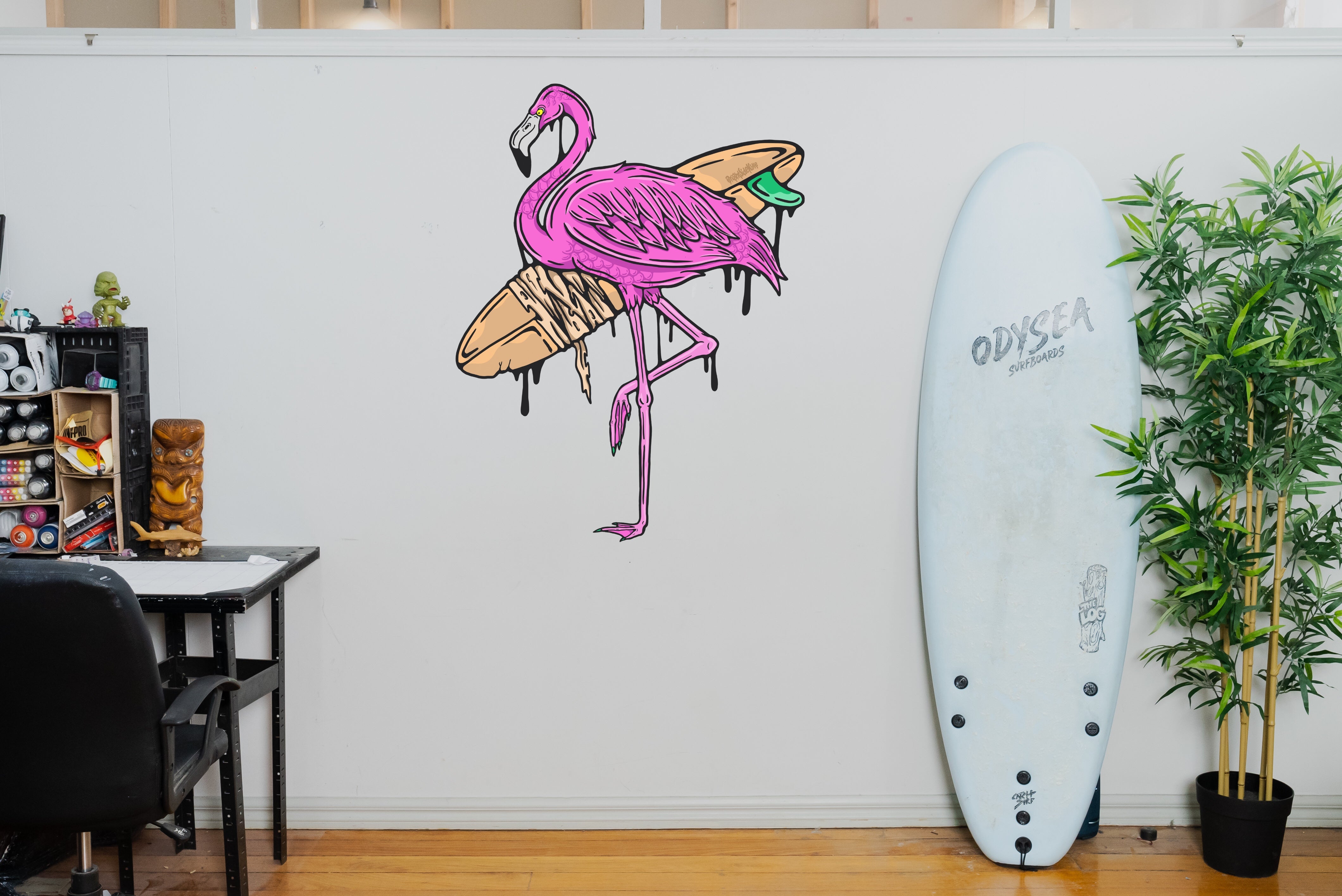 Wall Art Decal - Funky Flamingo