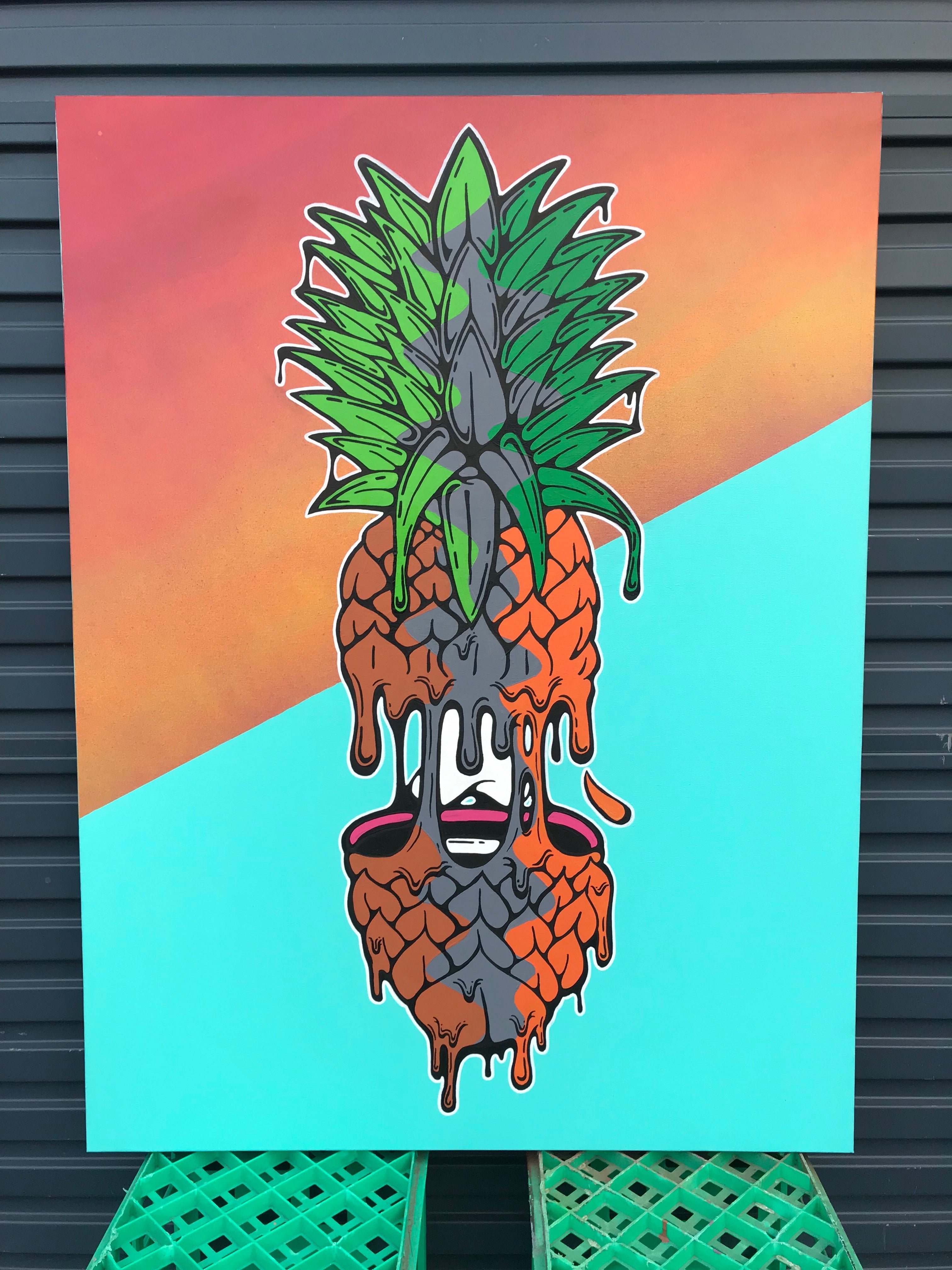 Original: Split Pineapple on Canvas