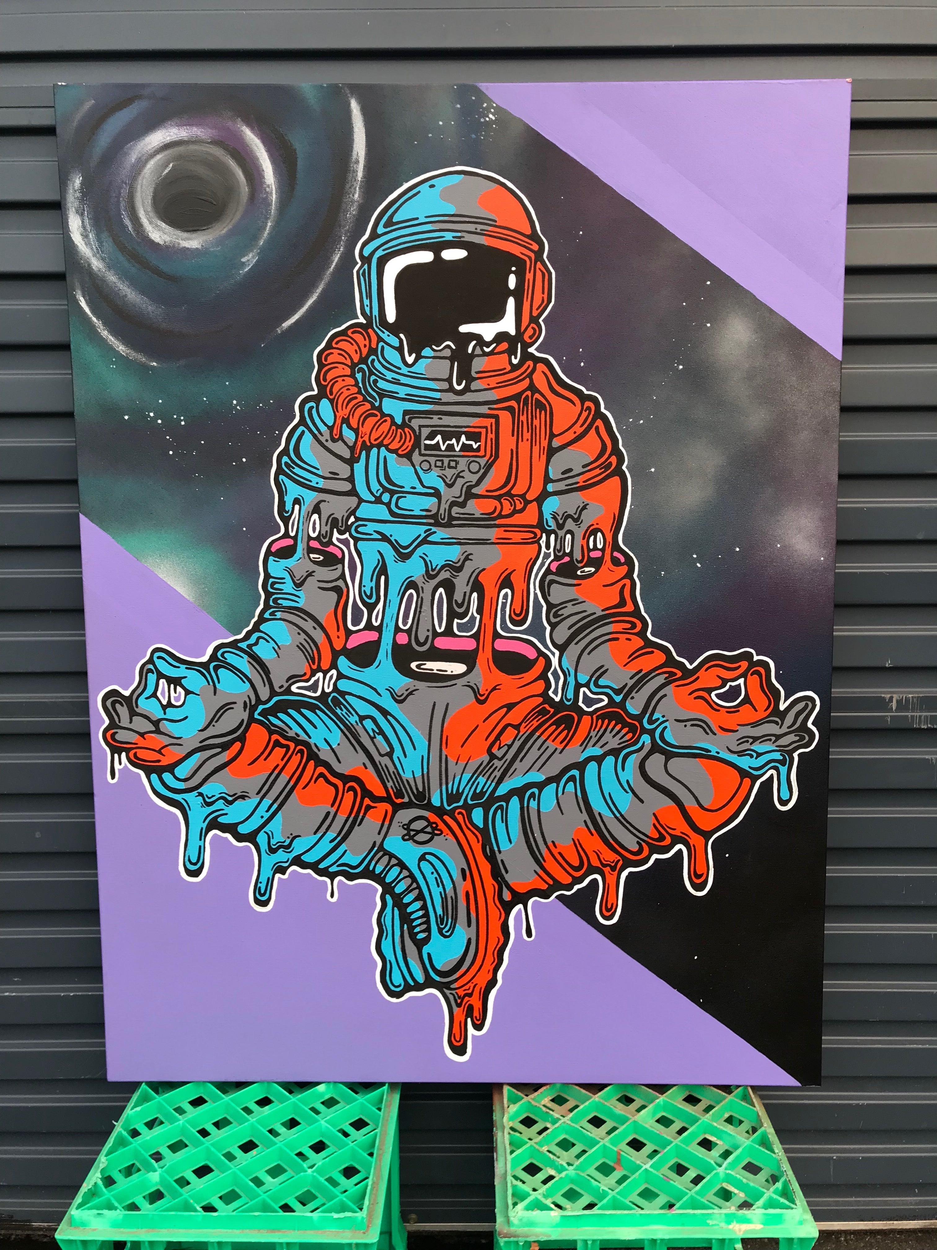 Original: Meditating Astronaut on Canvas
