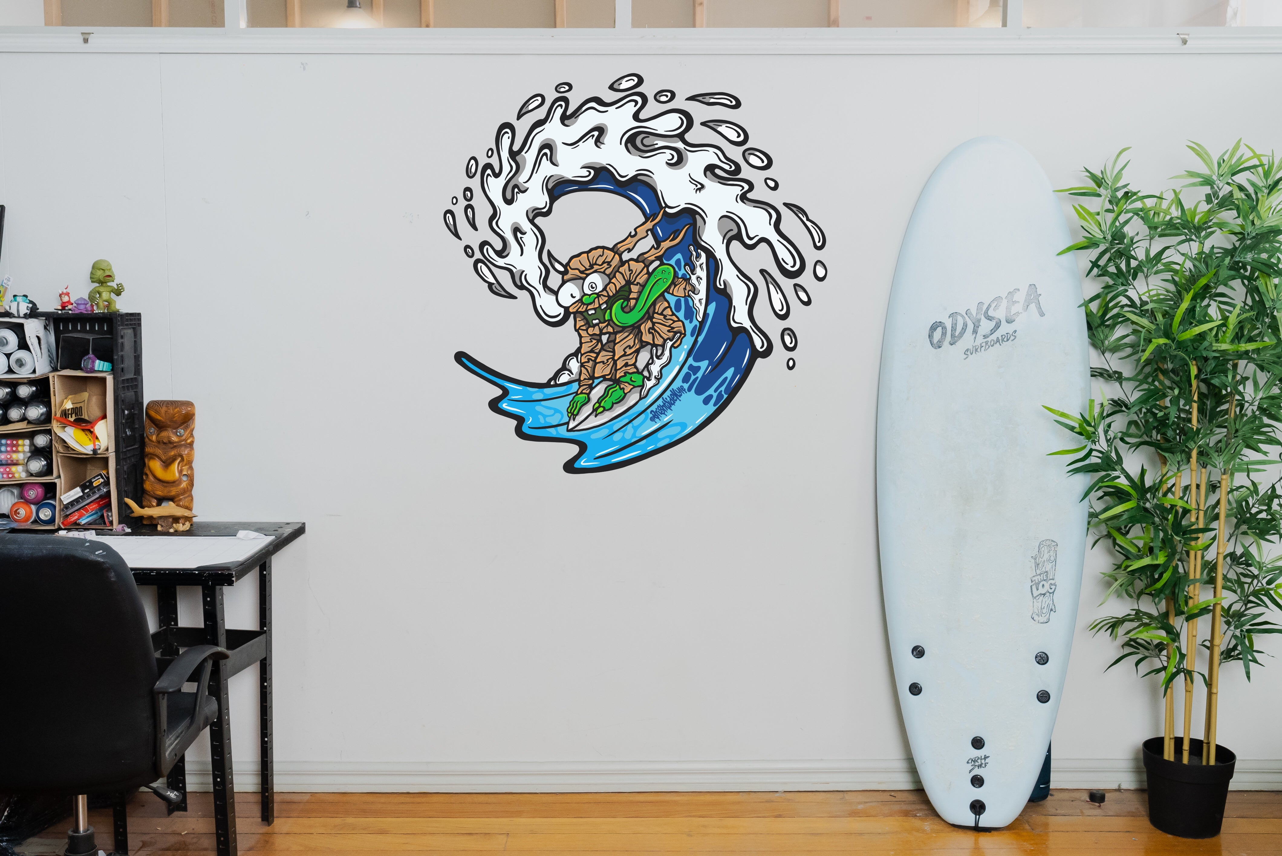 Wall Art Decal - Lil' Monster Surfs Up