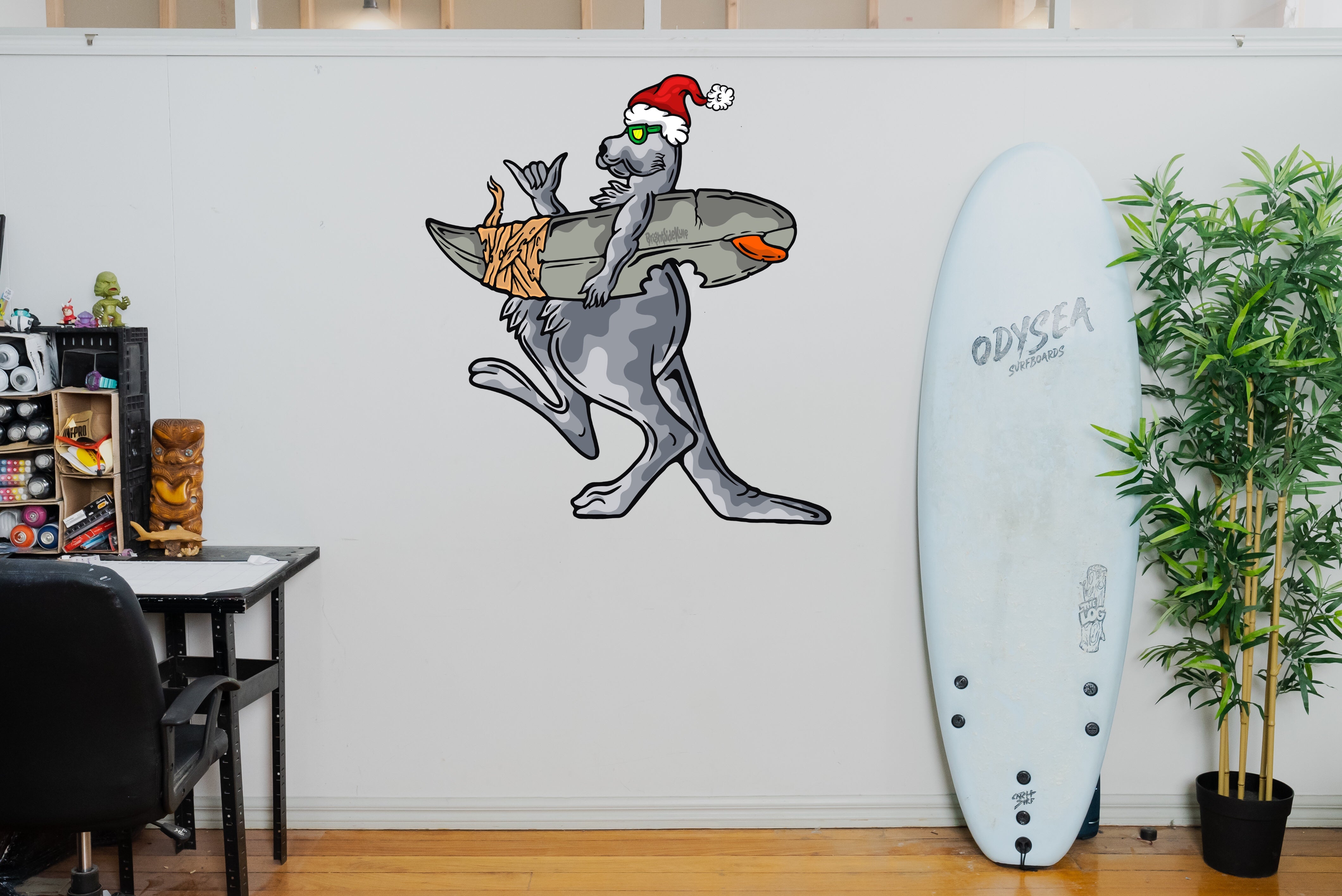 Wall Art Decal - Christmas Roo