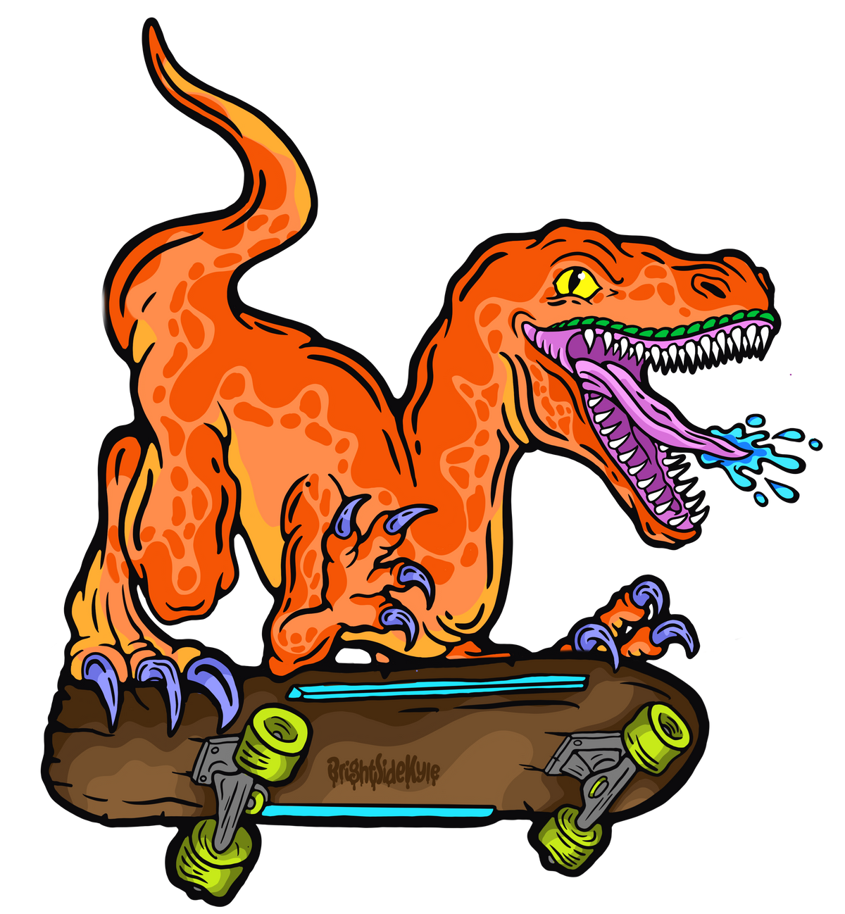 Wall Art Decal - Raptor Skater — Brightside Art