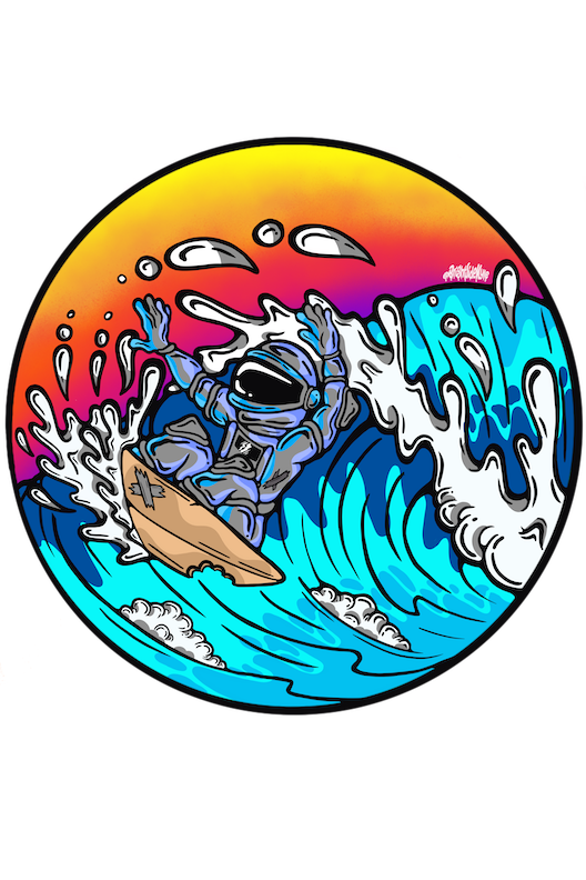 Wall Art Decal - Astro Surfer