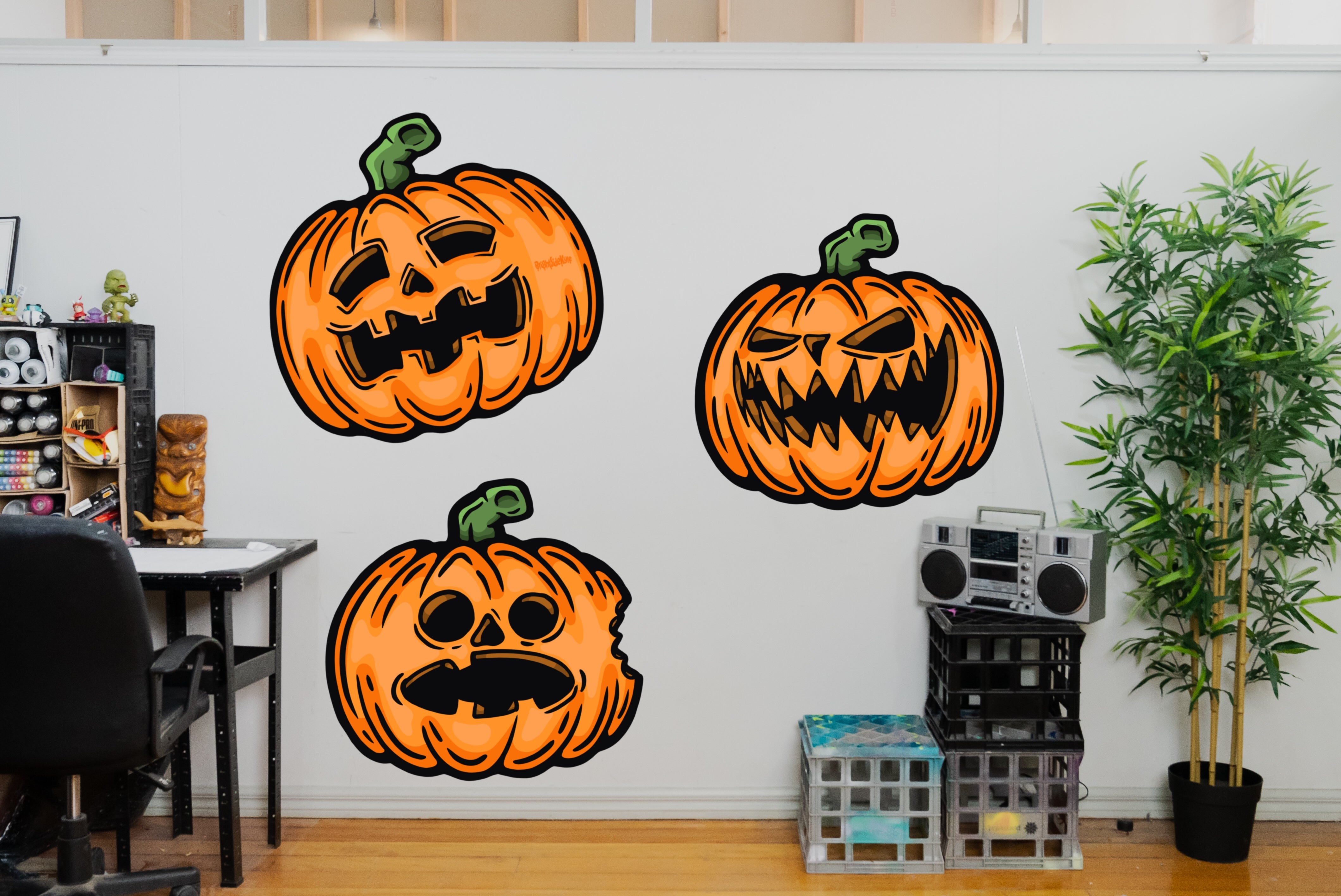 Wall Art Decal - Jack-o-Lantern Set