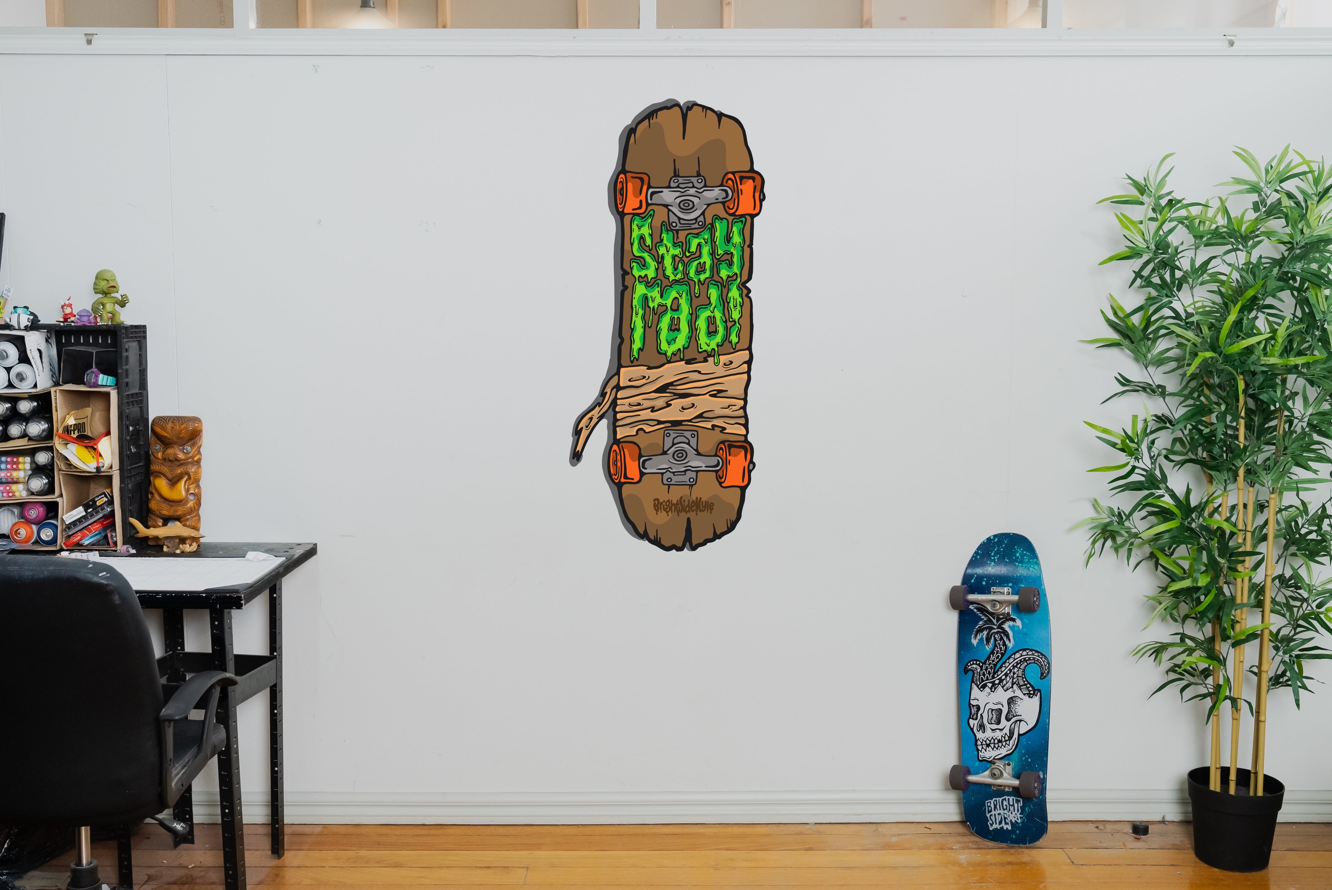 Wall Art Decal - Stay Rad Skateboard